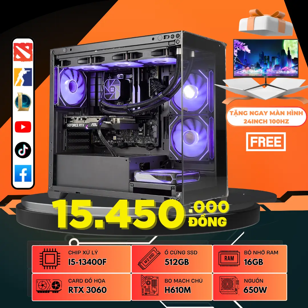 PC GAMING EDRA (I5 13400F | RTX 3060 | 16GB RAM | SSD 512GB) , Picture 1