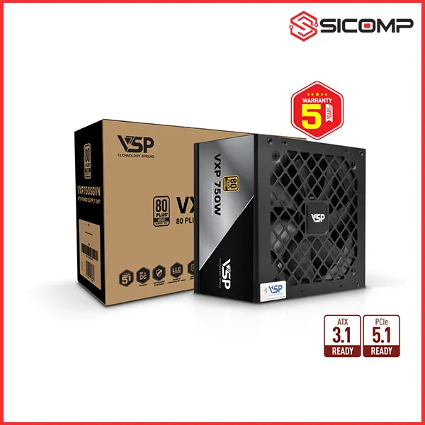 NGUỒN VSP VXP750SGVN - 80 PLUS GOLD 750W ATX 3.1/ PCIe5.1  (FULL MODULAR), Picture 2