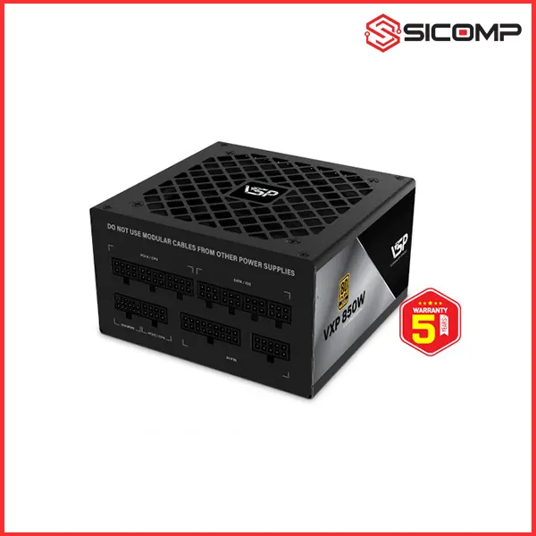 NGUỒN VSP VXP850SGVN GOLD -  850W ATX 3.1/ PCIe 5.1 (MÀU ĐEN/80 PLUS GOLD / FULL MODULAR), Picture 3