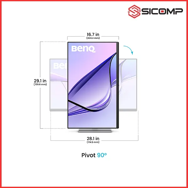 MÀN HÌNH BENQ MA3200U (31.5 INCH - 4K UHD - IPS - 60 HZ) Eyecare, USB-C Chuyên cho Mac, Picture 3