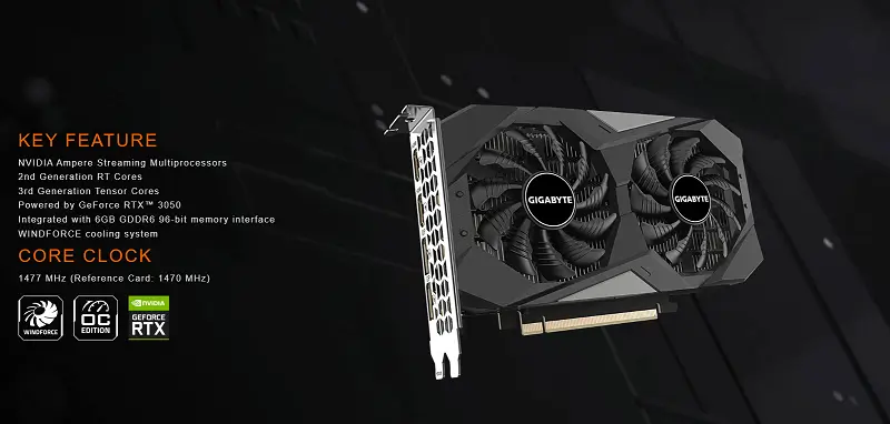 GIGABYTE WINDFORCE RTX 3050 OC 6GB
