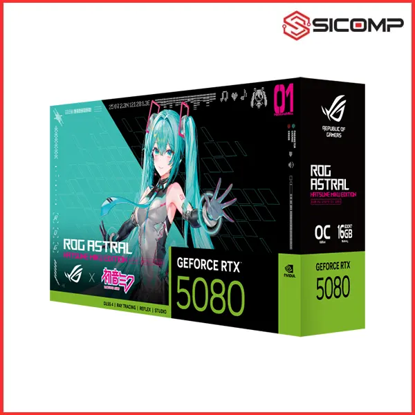 CARD MÀN HÌNH ASUS ROG ASTRAL GEFORCE RTX 5080 16GB HATSUNE MIKU EDITION, Picture 2