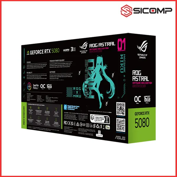 CARD MÀN HÌNH ASUS ROG ASTRAL GEFORCE RTX 5080 16GB HATSUNE MIKU EDITION, Picture 6