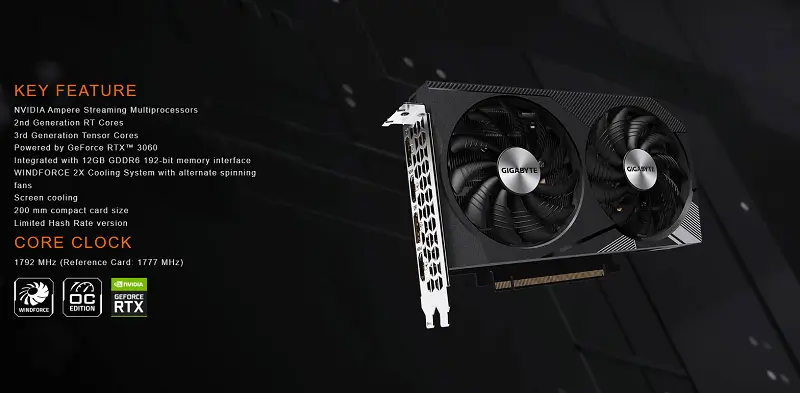 GEFORCE RTX 3060 WINDFORCE 12GB OC