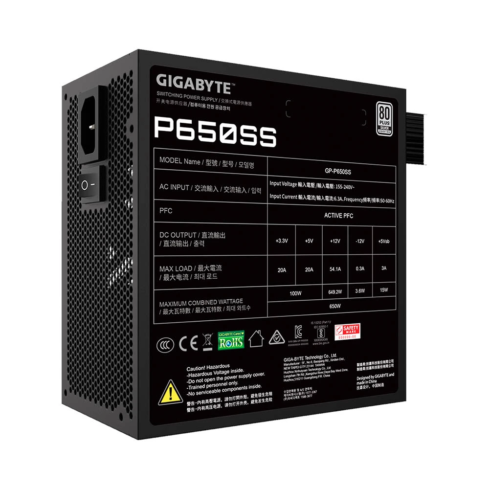 Tính năng bảo vệ nguồn Gigabyte P650SS 650W 