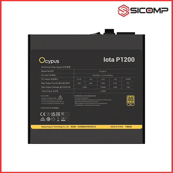 NGUỒN OCYPUS IOTA P1200 80 PLUS GOLD ATX 3.1, Picture 6