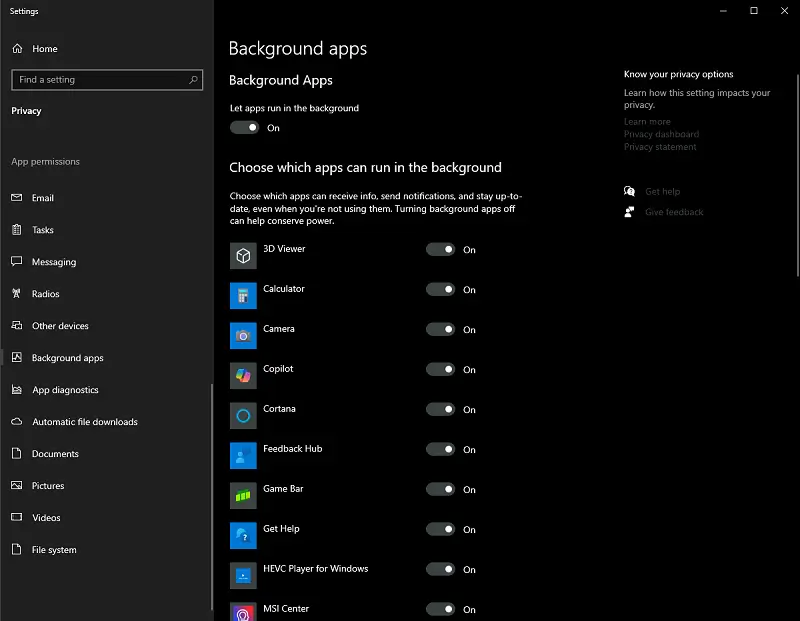 Dừng việc chạy nền của các ứng dụng