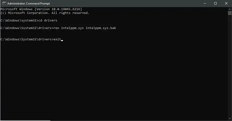 Tắt Intel Power, management driver