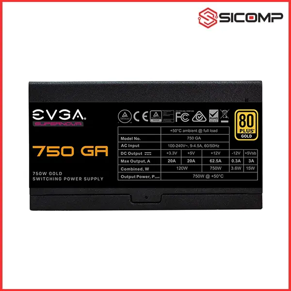 NGUỒN EVGA SUPERNOVA 750GA 750W 80 PLUS GOLD FULL MODULAR, Picture 3