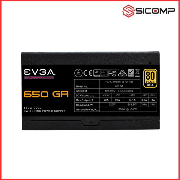 NGUỒN EVGA SUPERNOVA 650GA ( 80 PLUS GOLD / FULL MODULAR ), Picture 4