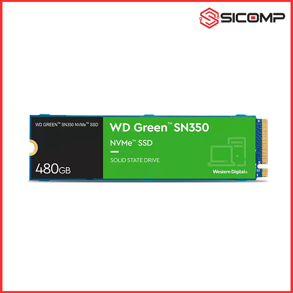 Ổ CỨNG SSD WESTERN DIGITAL GREEN SN350 480GB PCIE GEN3 X4 NVME M.2 2280 (ĐỌC 2400MB/s - GHI 1650MB/s), Picture 1