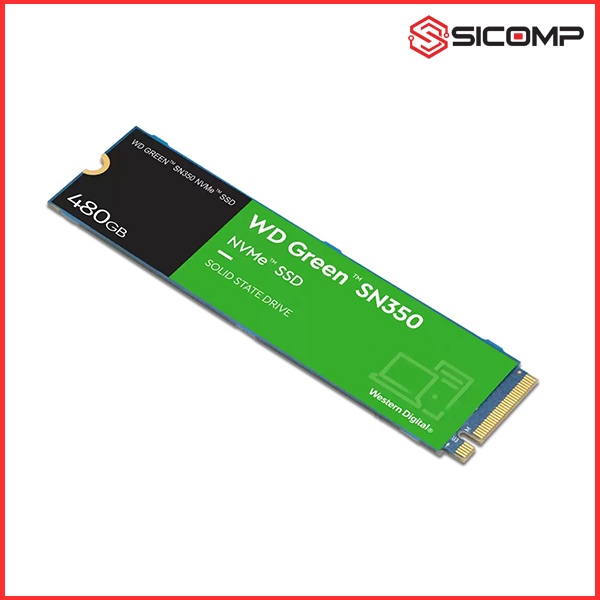 Ổ CỨNG SSD WESTERN DIGITAL GREEN SN350 480GB PCIE GEN3 X4 NVME M.2 2280 (ĐỌC 2400MB/s - GHI 1650MB/s), Picture 2