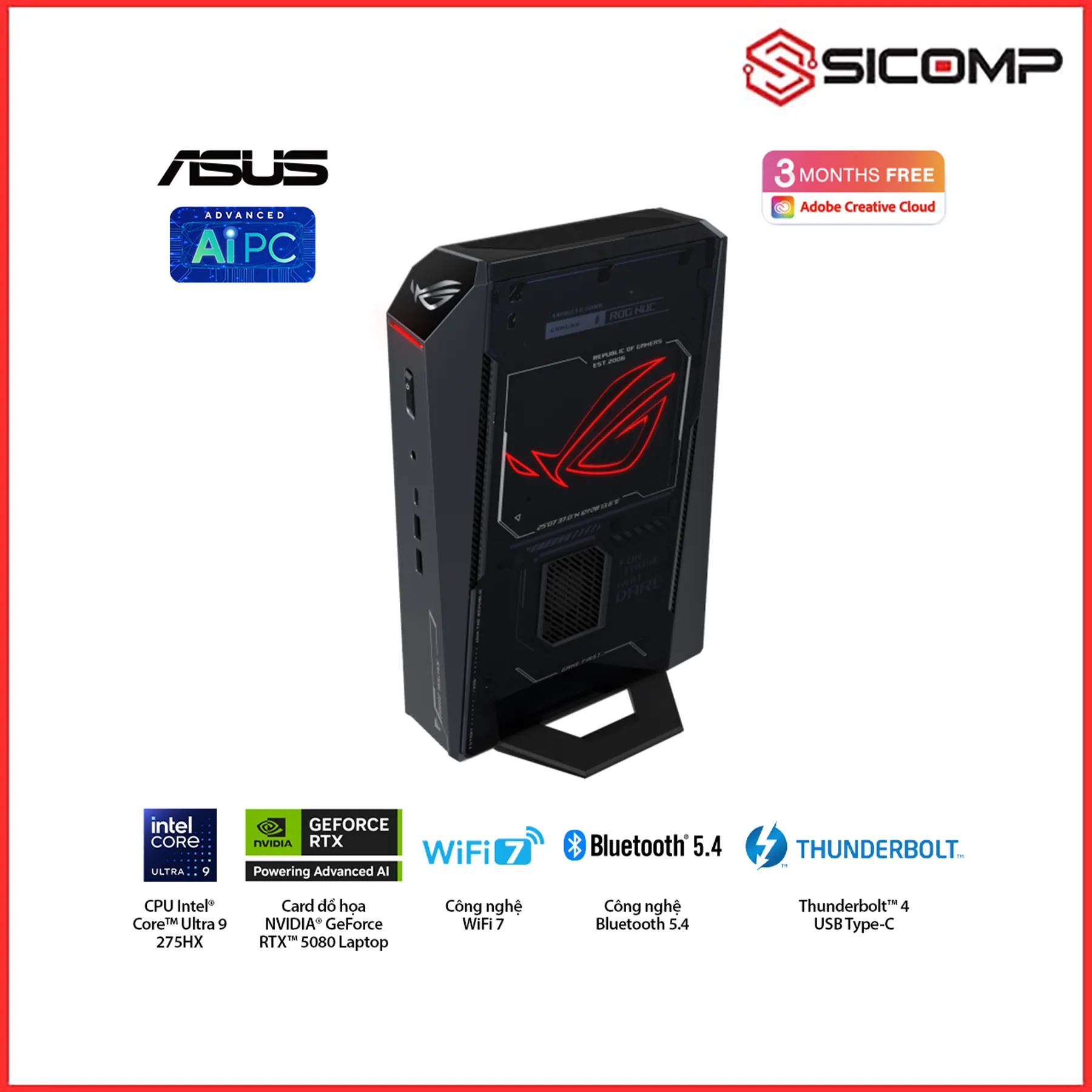 MÁY TÍNH MINI PC ROG NUC RNUC15JNK ( ULTRA 9 275HX | RTX 5080 | 32GB | WIFI 7 ), Picture 3