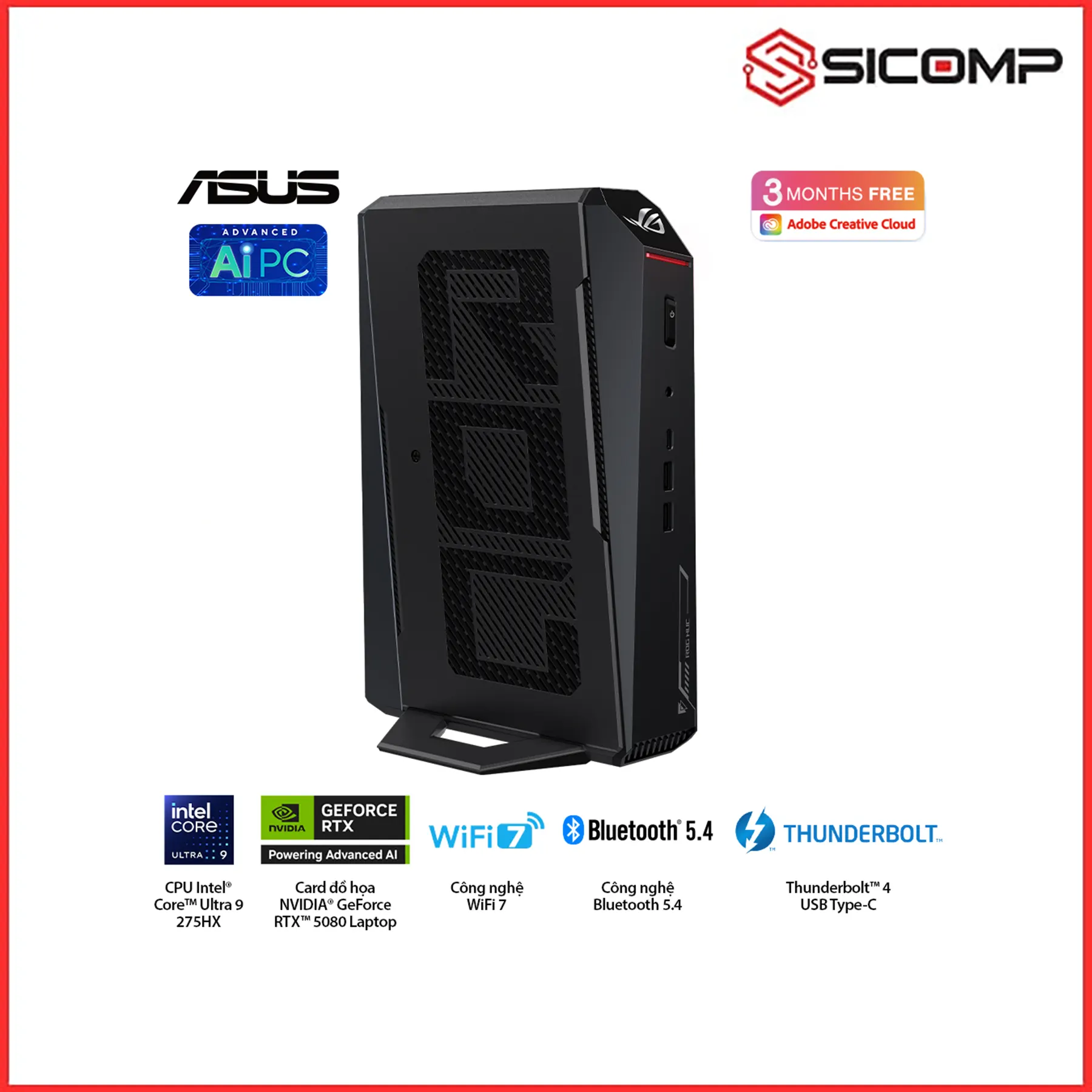 MÁY TÍNH MINI PC ROG NUC RNUC15JNK ( ULTRA 9 275HX | RTX 5080 | 32GB | WIFI 7 ), Picture 4