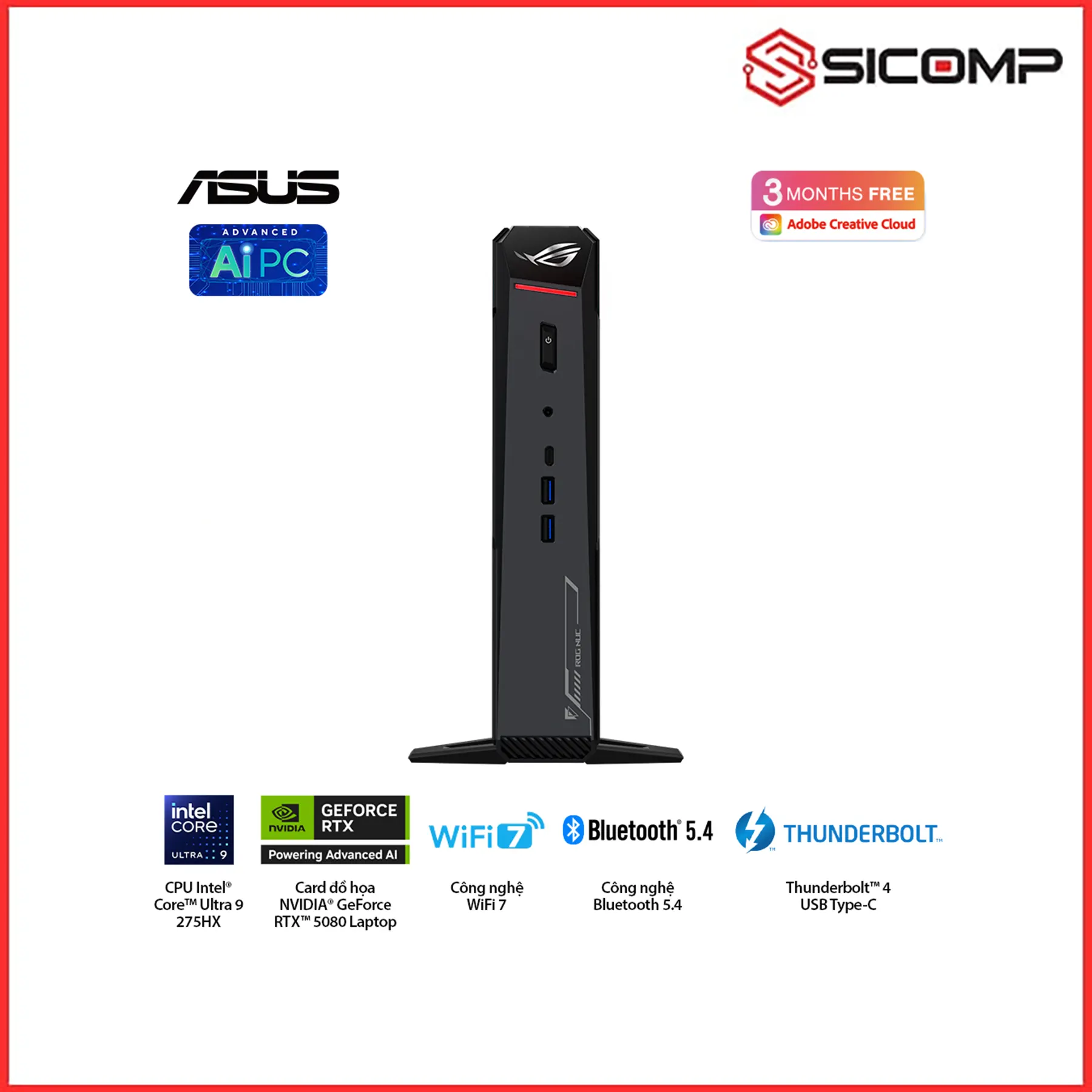 MÁY TÍNH MINI PC ROG NUC RNUC15JNK ( ULTRA 9 275HX | RTX 5080 | 32GB | WIFI 7 ), Picture 6