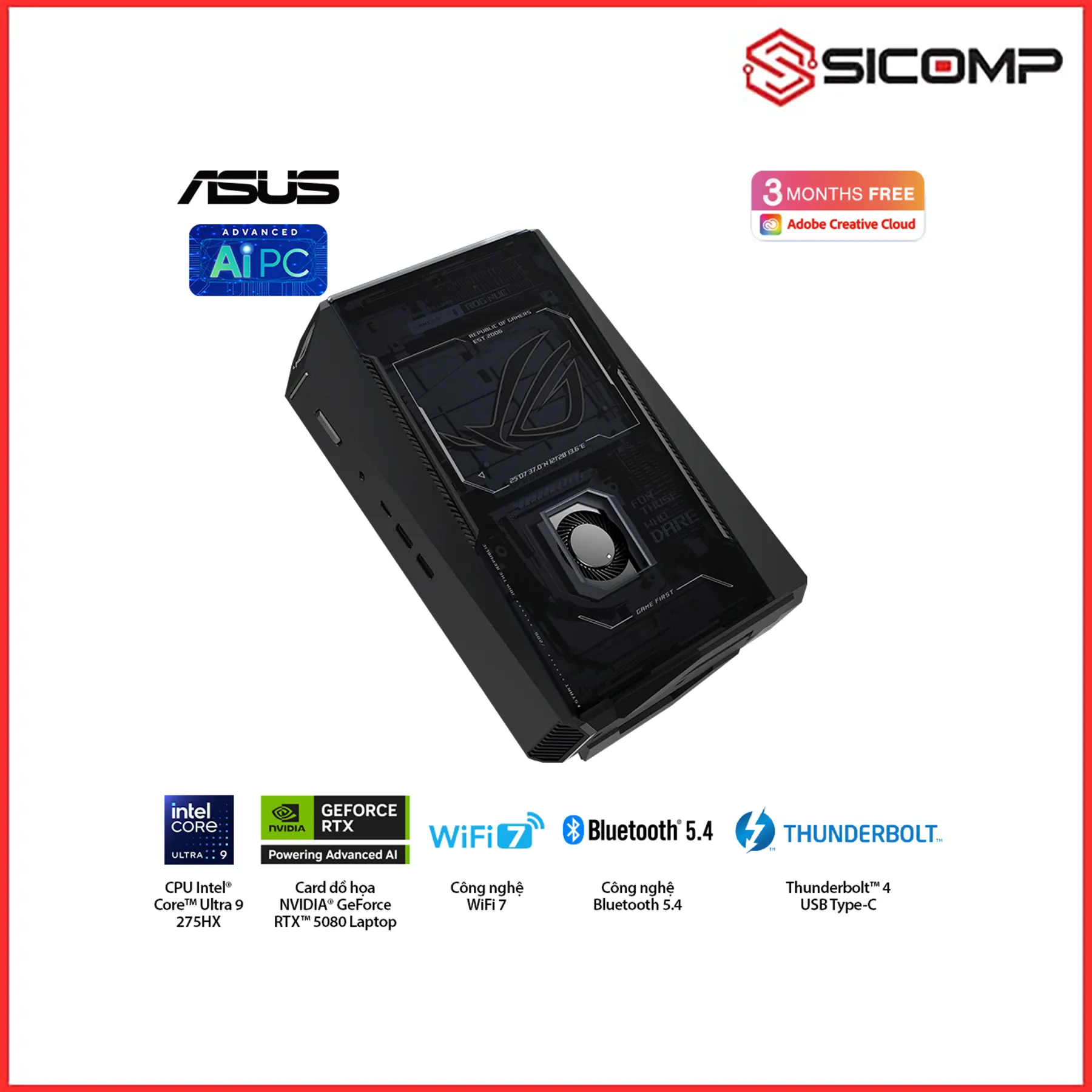 MÁY TÍNH MINI PC ROG NUC RNUC15JNK ( ULTRA 9 275HX | RTX 5080 | 32GB | WIFI 7 ), Picture 8