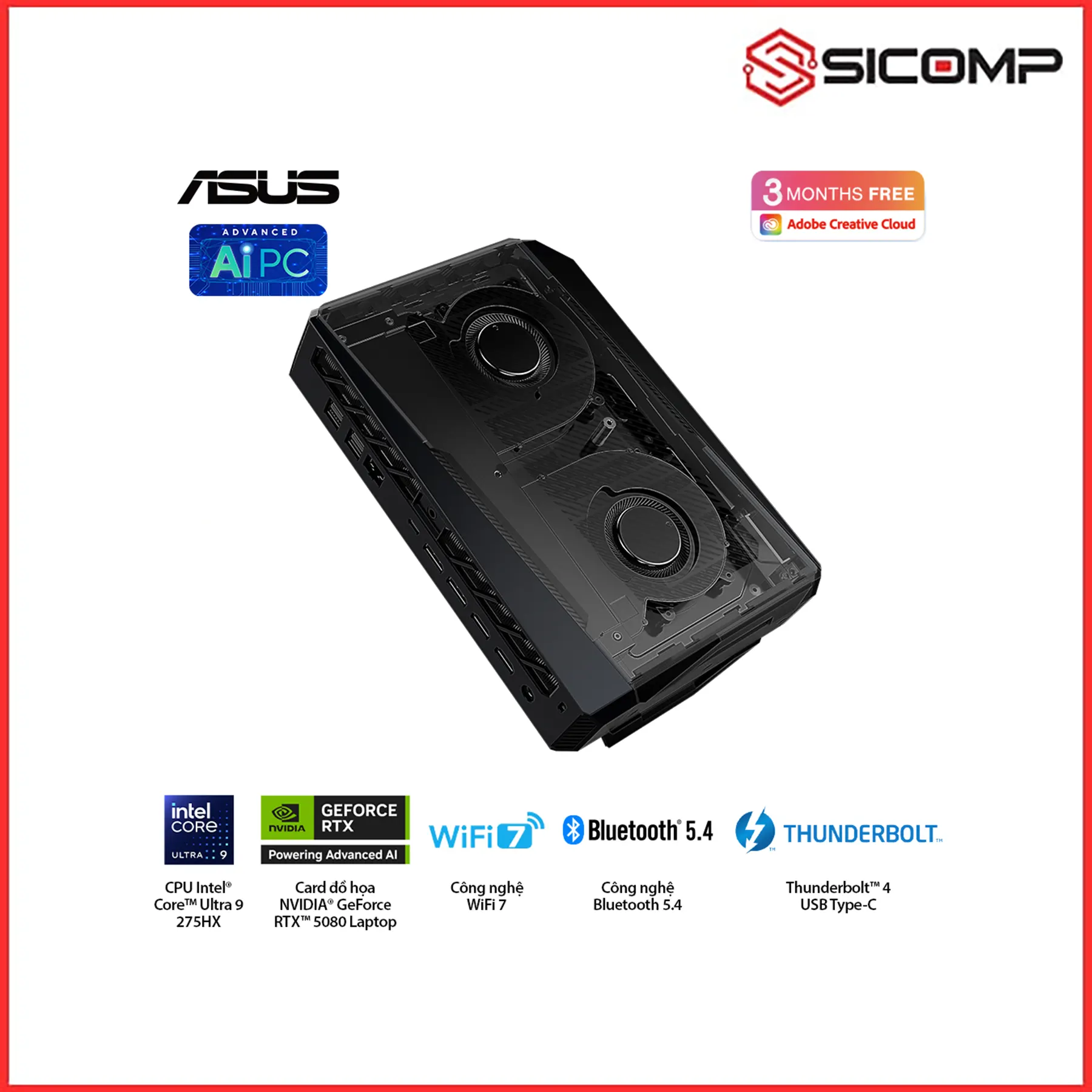 MÁY TÍNH MINI PC ROG NUC RNUC15JNK ( ULTRA 9 275HX | RTX 5080 | 32GB | WIFI 7 ), Picture 9