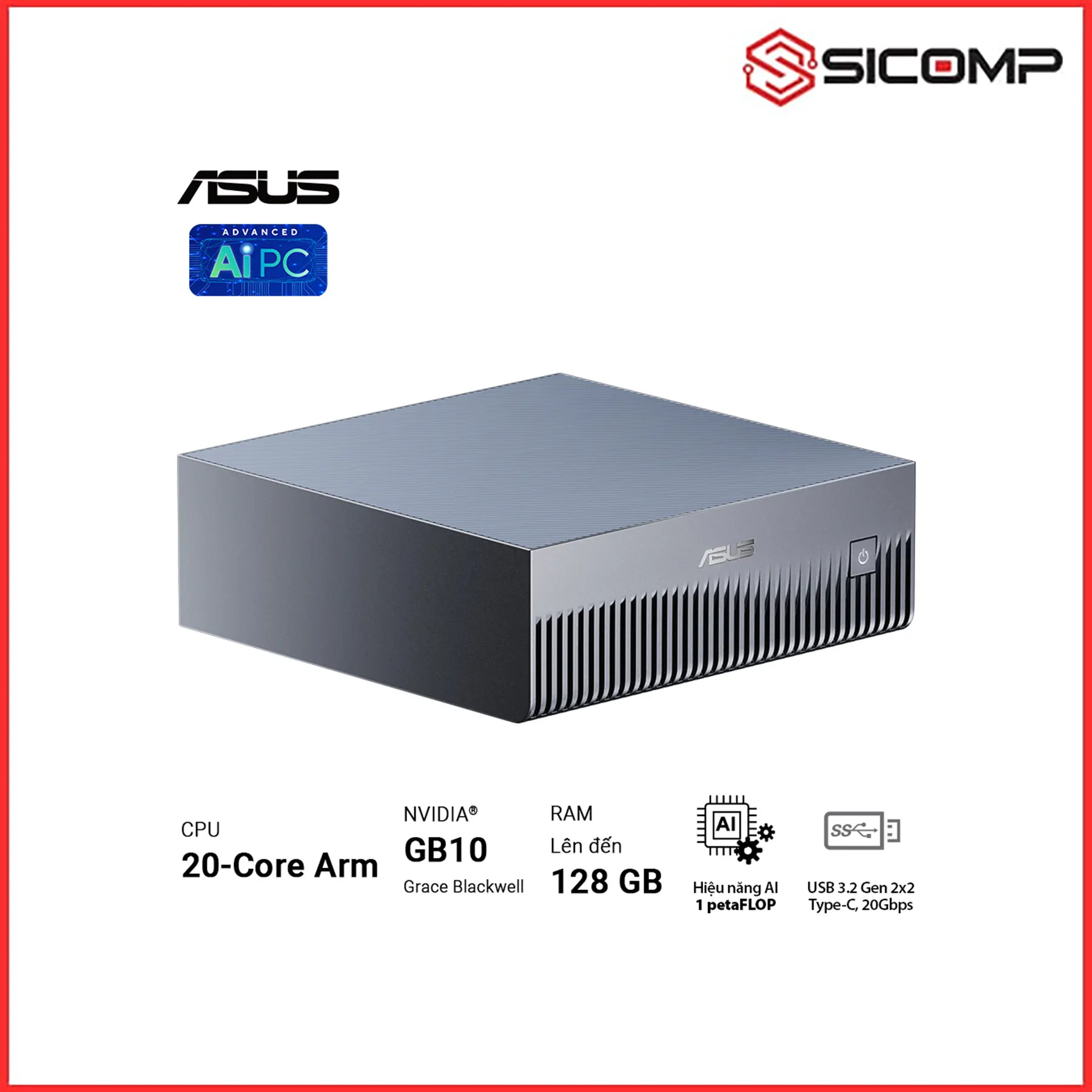 SIÊU MÁY TÍNH AI ASUS ASCENT GX10 (NVIDIA GB10 Grace Blackwell Superchip - SSD 1TB NVMe Gen5), Picture 5