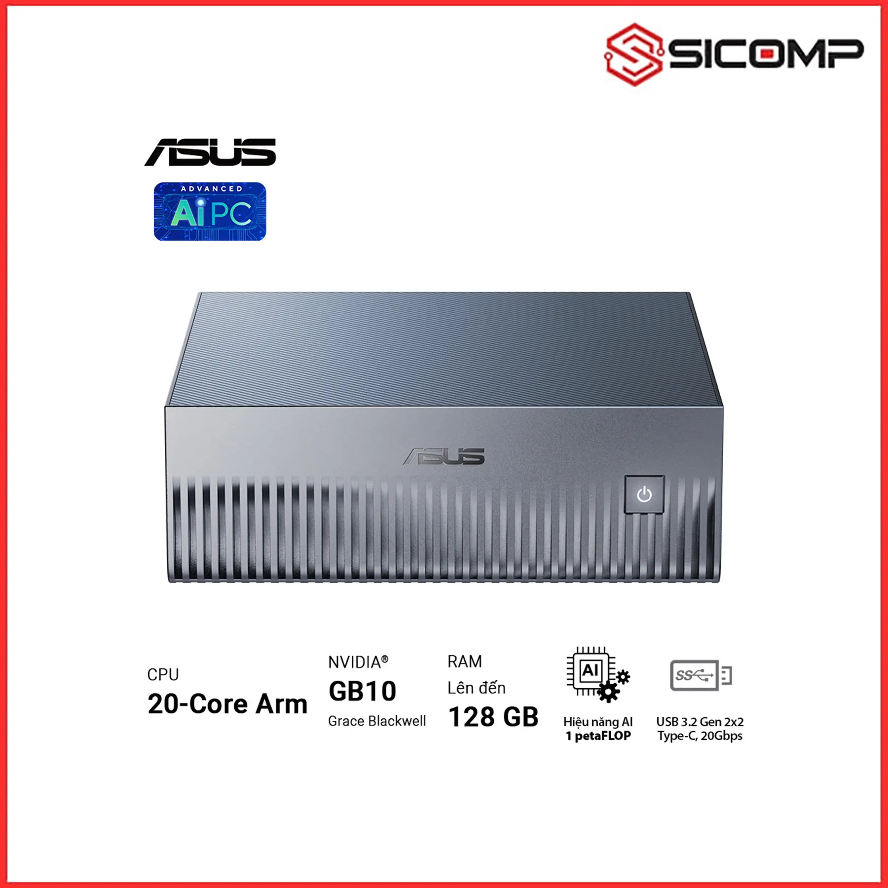 SIÊU MÁY TÍNH AI ASUS ASCENT GX10 (NVIDIA GB10 Grace Blackwell Superchip - SSD 1TB NVMe Gen5), Picture 6