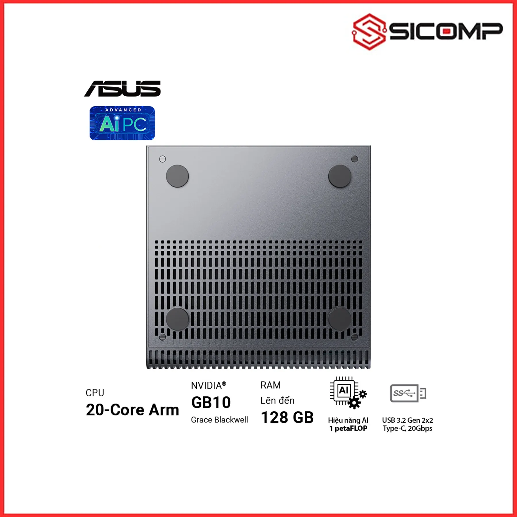 SIÊU MÁY TÍNH AI ASUS ASCENT GX10 (NVIDIA GB10 Grace Blackwell Superchip - SSD 1TB NVMe Gen5), Picture 7