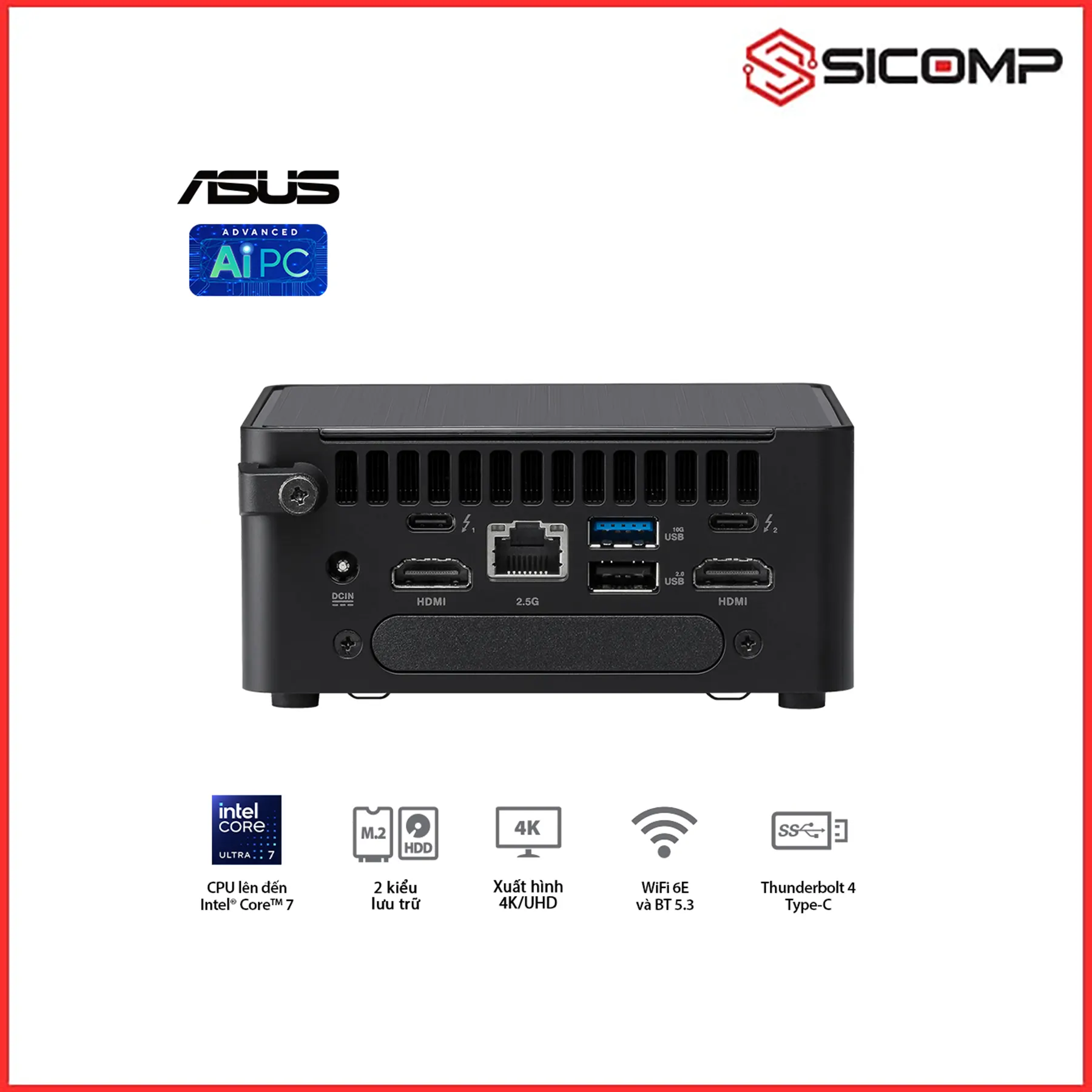 MÁY TÍNH MINI PC NUC 14 PRO RNUC14RVHU7 ( ULTRA 7 155H | 2 X DDR5 6400 | 1 X M.2 ), Picture 2