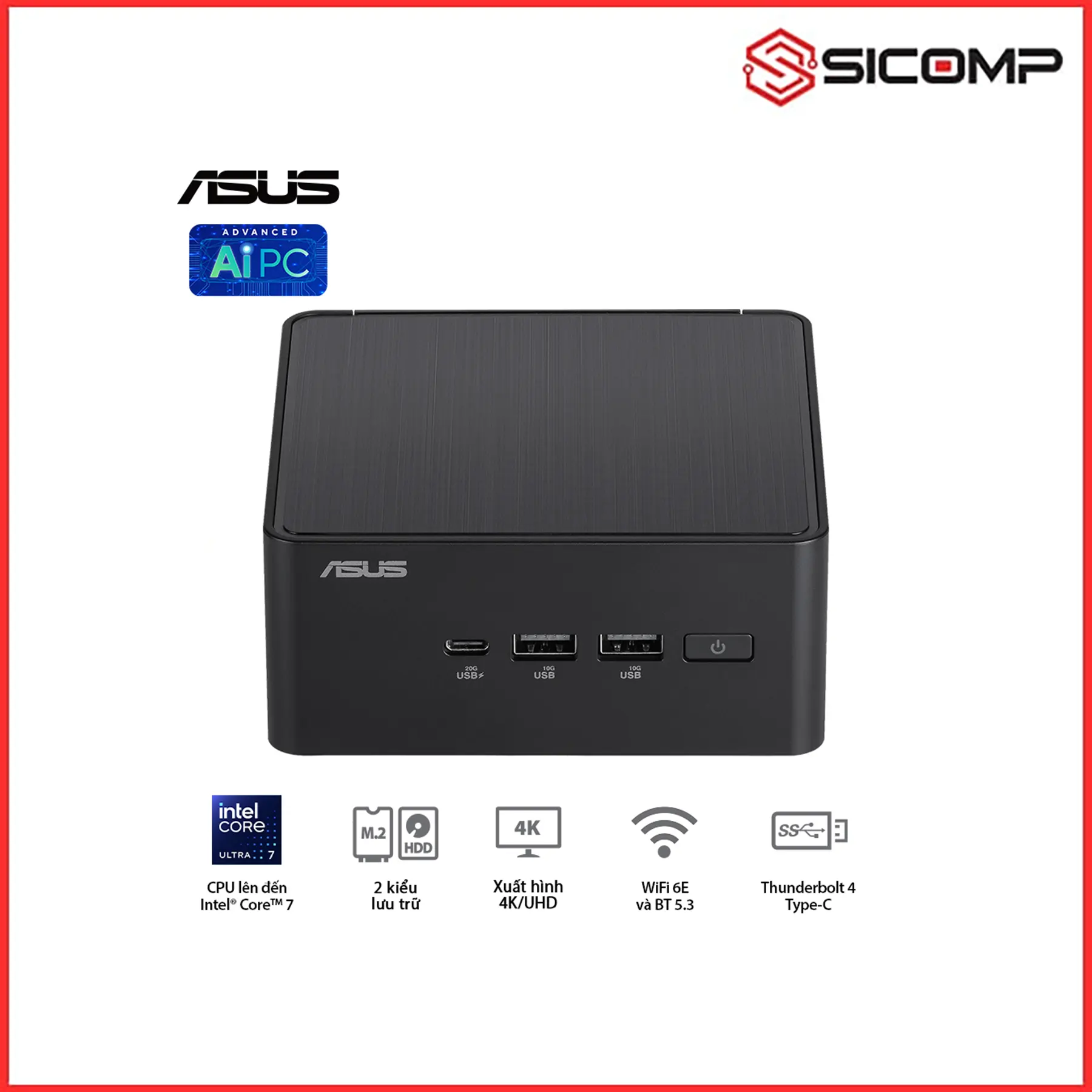 MÁY TÍNH MINI PC NUC 14 PRO RNUC14RVHU7 ( ULTRA 7 155H | 2 X DDR5 6400 | 1 X M.2 ), Picture 4