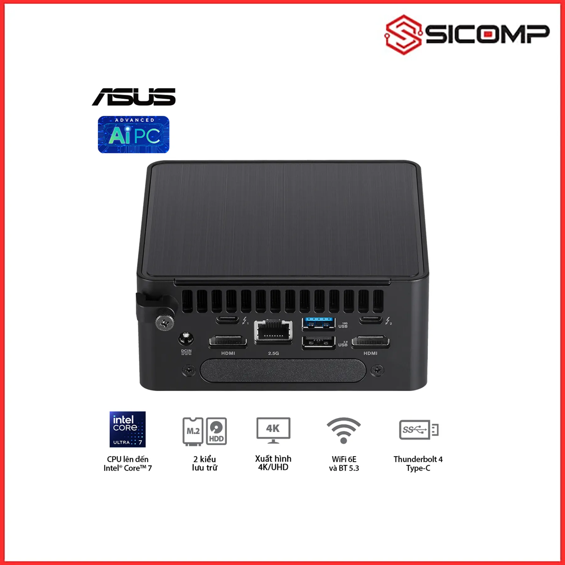 MÁY TÍNH MINI PC NUC 14 PRO RNUC14RVHU7 ( ULTRA 7 155H | 2 X DDR5 6400 | 1 X M.2 ), Picture 5