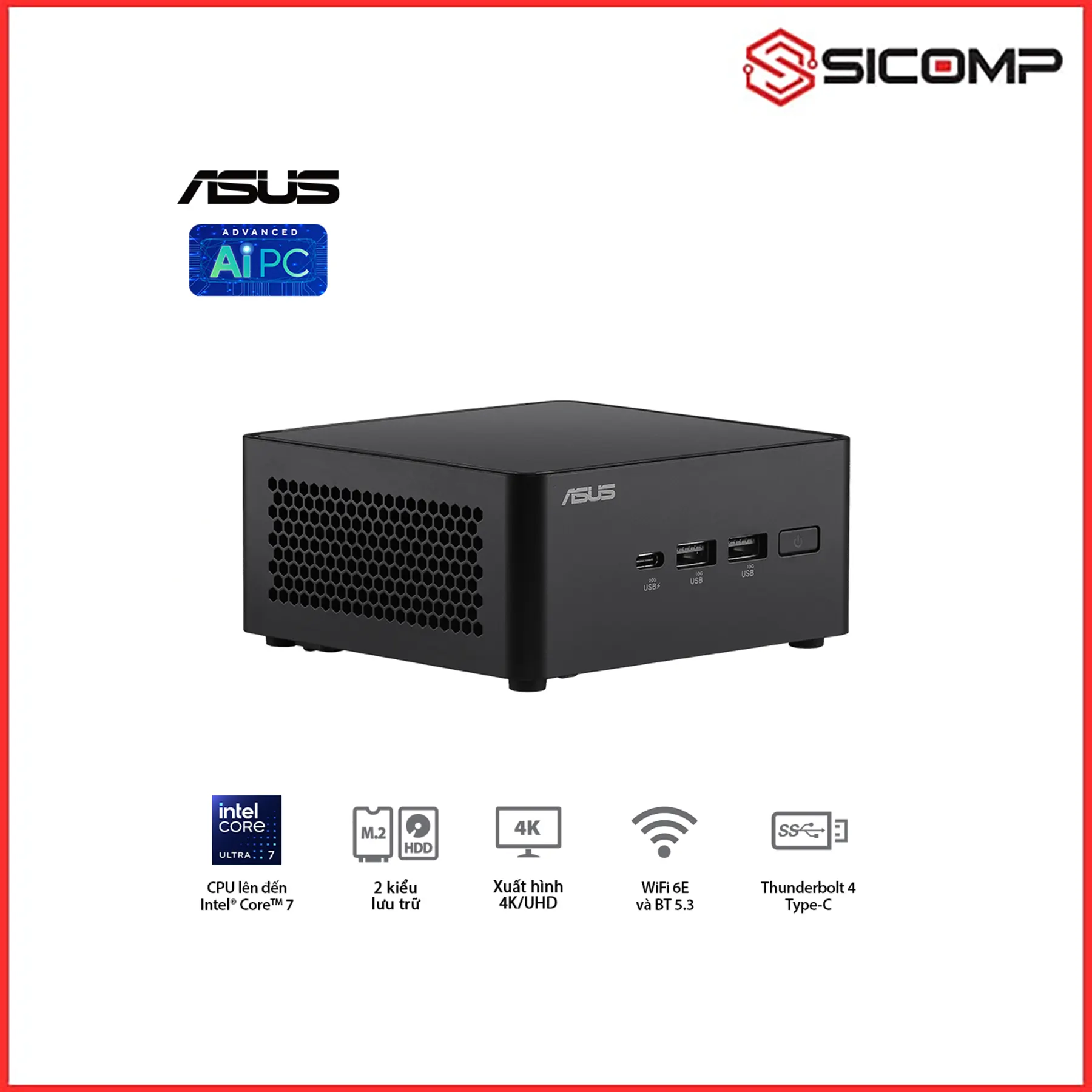 MÁY TÍNH MINI PC NUC 14 PRO RNUC14RVHU7 ( ULTRA 7 155H | 2 X DDR5 6400 | 1 X M.2 ), Picture 8