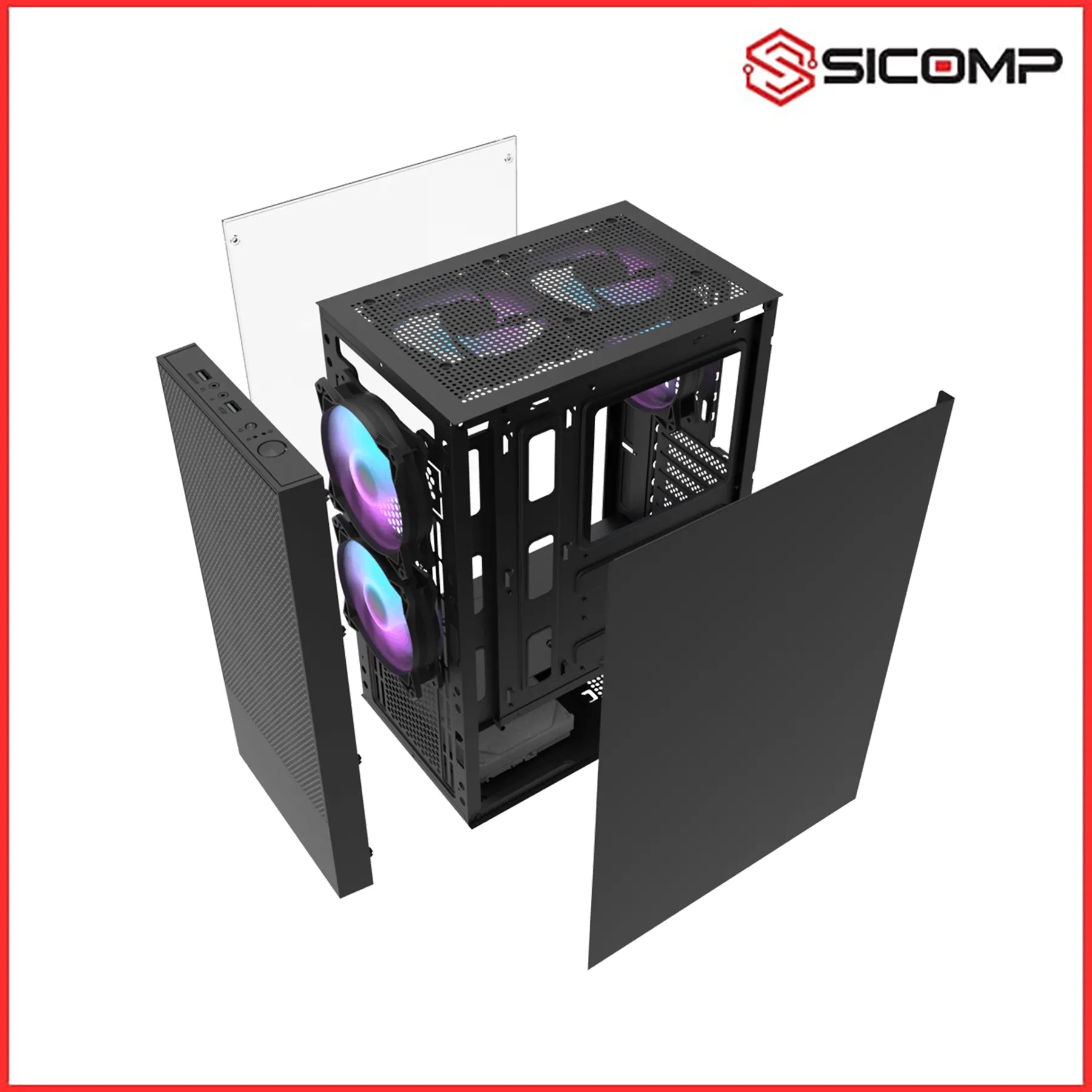 VỎ CASE DARKFLASH A290 BLACK (ATX, MID-TOWER, BLACK), Picture 4