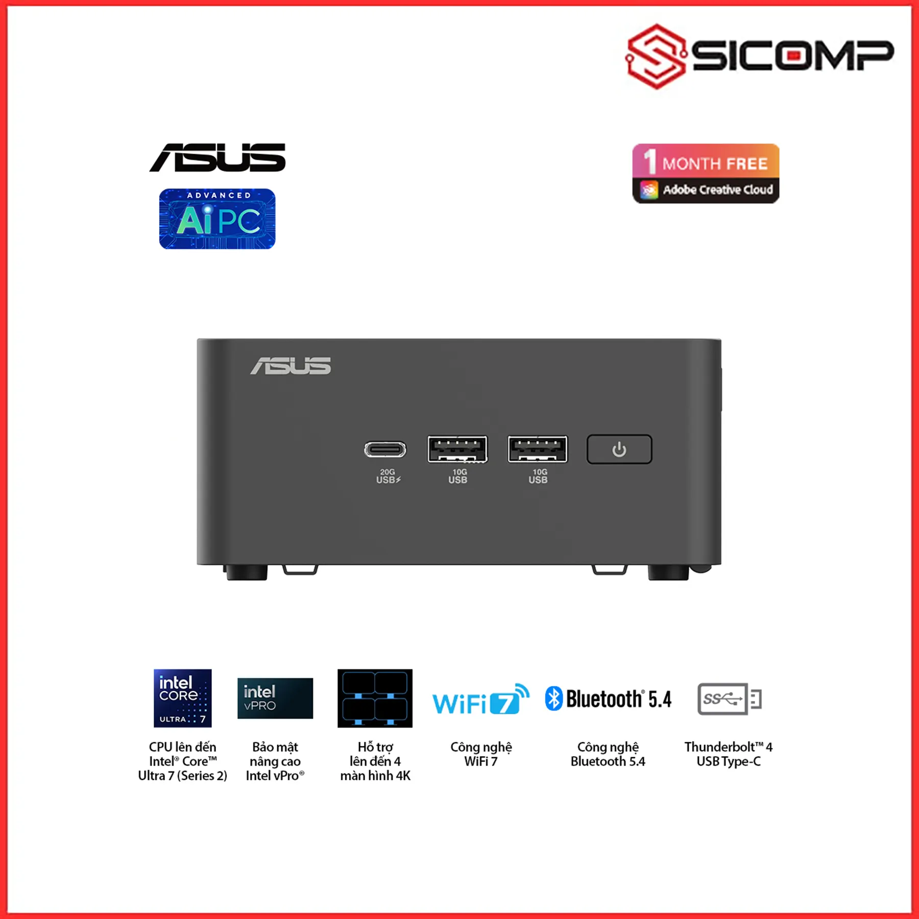 MÁY TÍNH MINI PC NUC 15 PRO NUC15CRHU7 ( ULTRA 7 255H | 2 X DDR5 6400 | 2 X M.2 ), Picture 2
