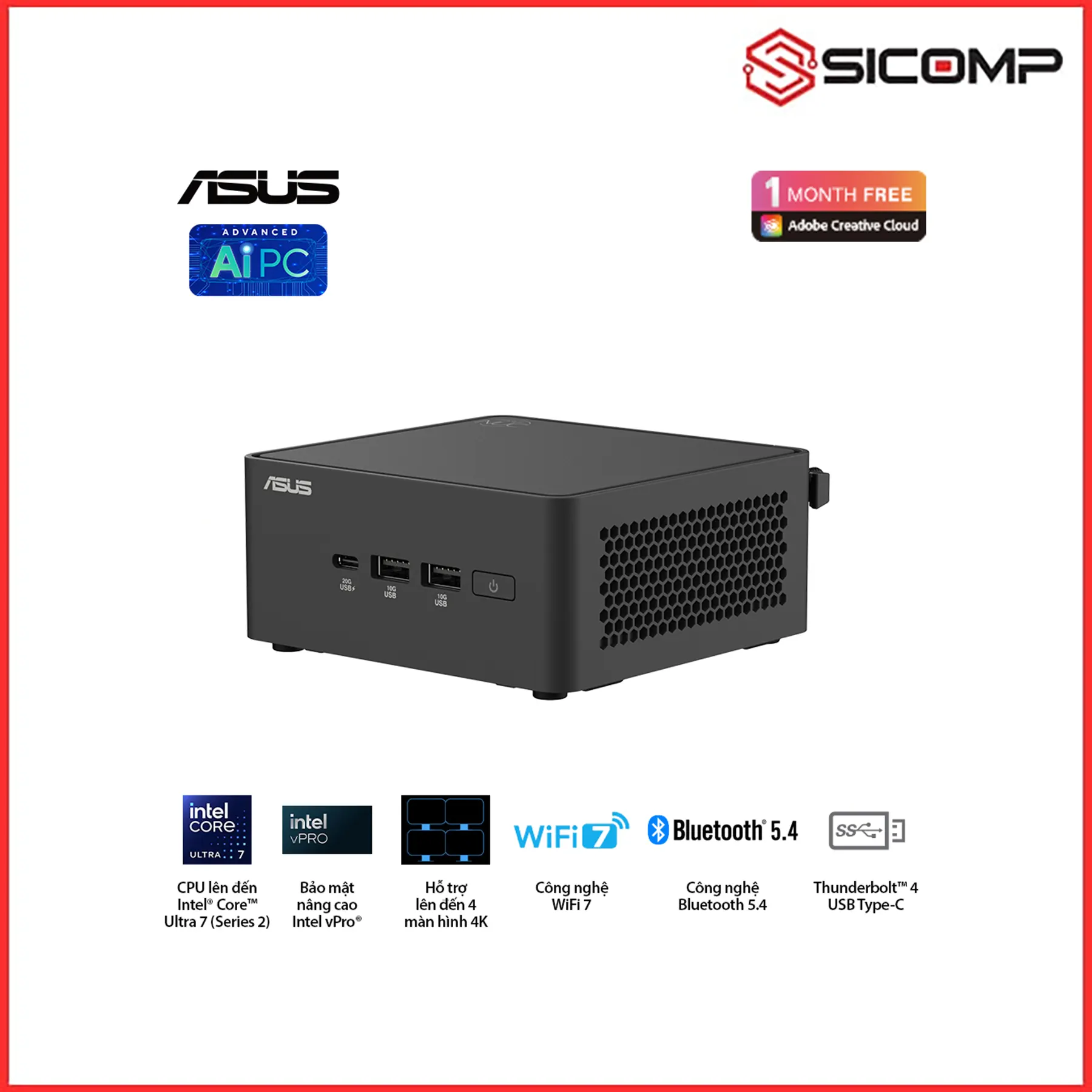 MÁY TÍNH MINI PC NUC 15 PRO NUC15CRHU7 ( ULTRA 7 255H | 2 X DDR5 6400 | 2 X M.2 ), Picture 3