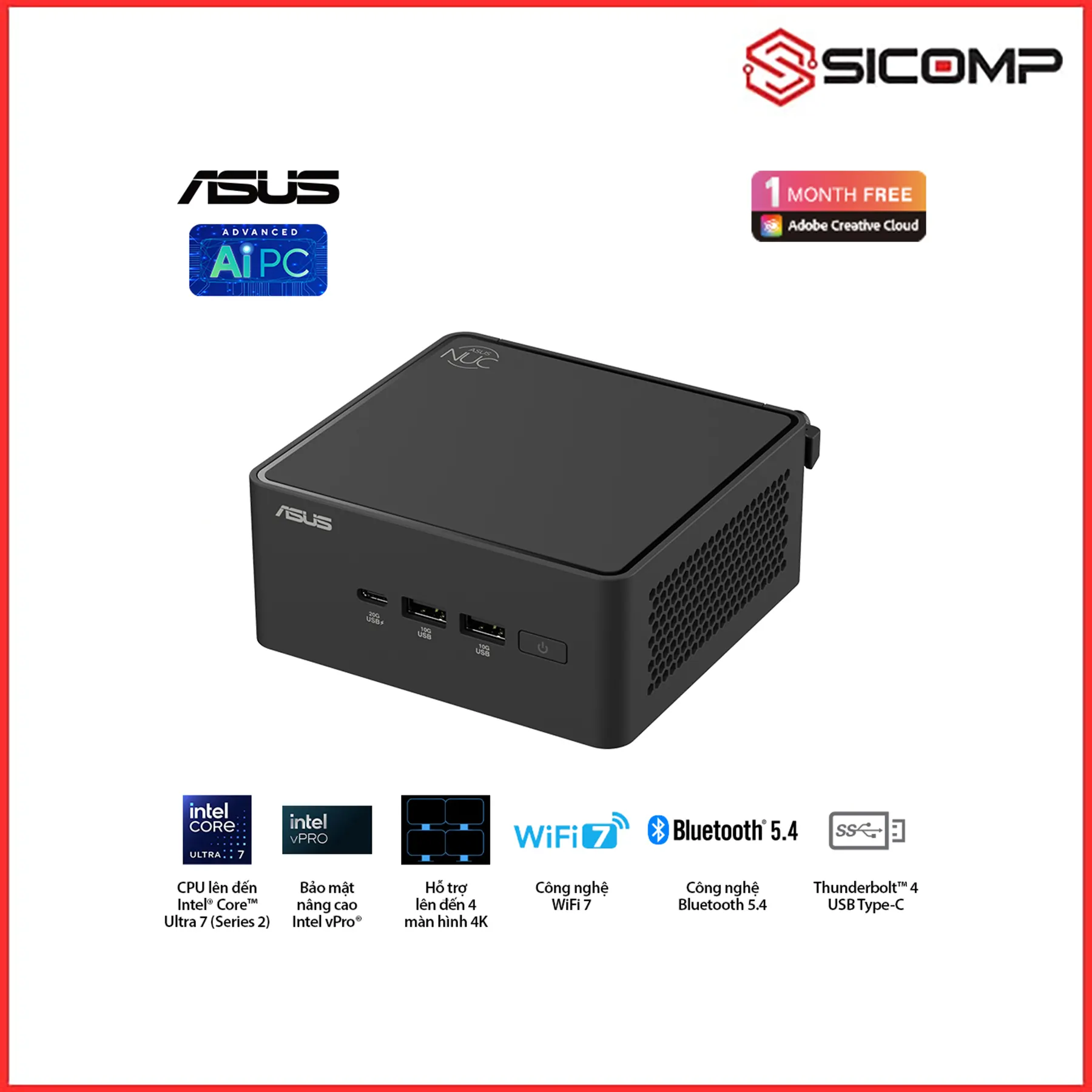 MÁY TÍNH MINI PC NUC 15 PRO NUC15CRHU7 ( ULTRA 7 255H | 2 X DDR5 6400 | 2 X M.2 ), Picture 4