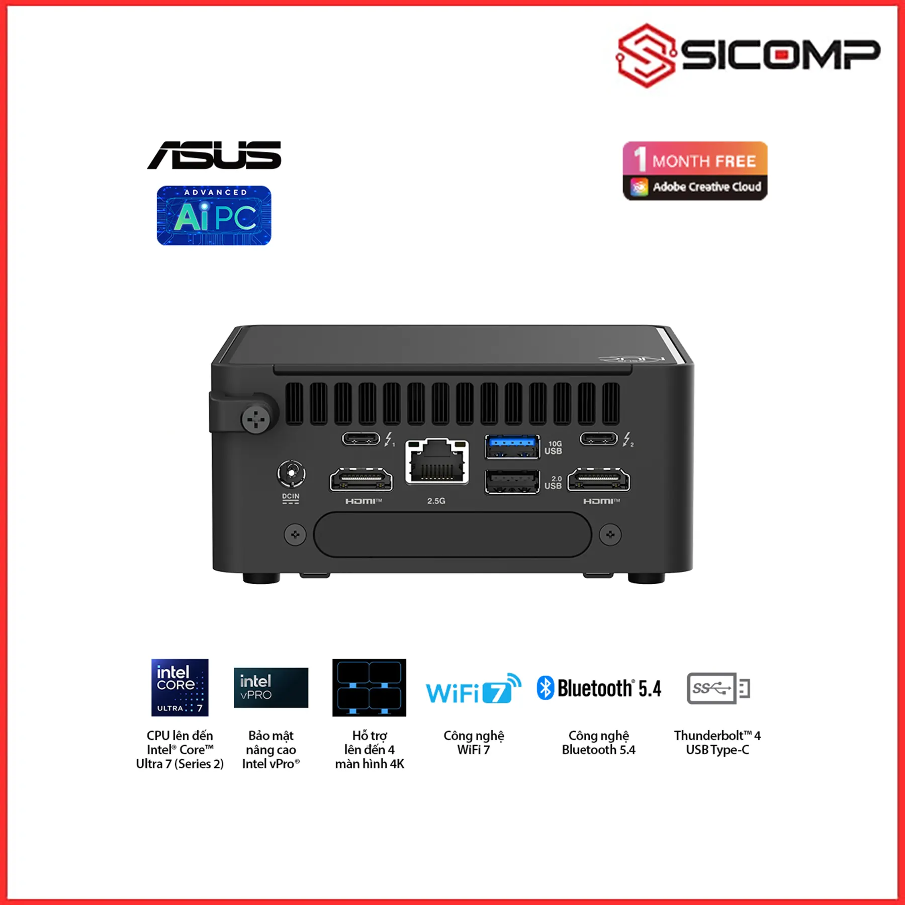 MÁY TÍNH MINI PC NUC 15 PRO NUC15CRHU7 ( ULTRA 7 255H | 2 X DDR5 6400 | 2 X M.2 ), Picture 9