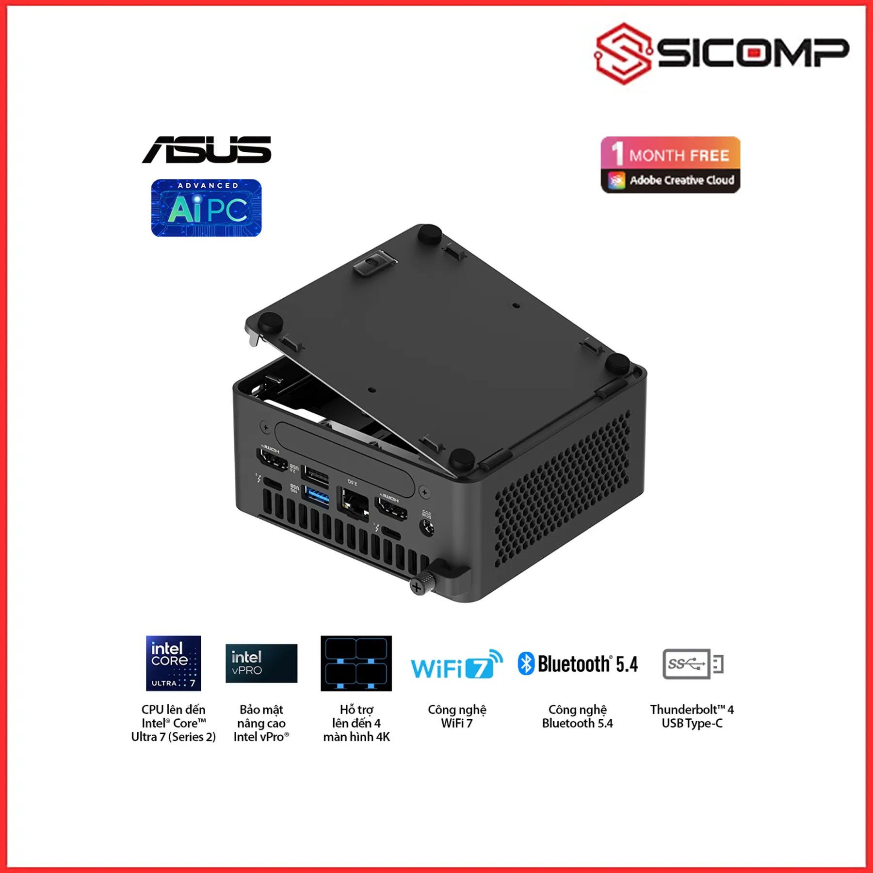 MÁY TÍNH MINI PC NUC 15 PRO NUC15CRHU7 ( ULTRA 7 255H | 2 X DDR5 6400 | 2 X M.2 ), Picture 12