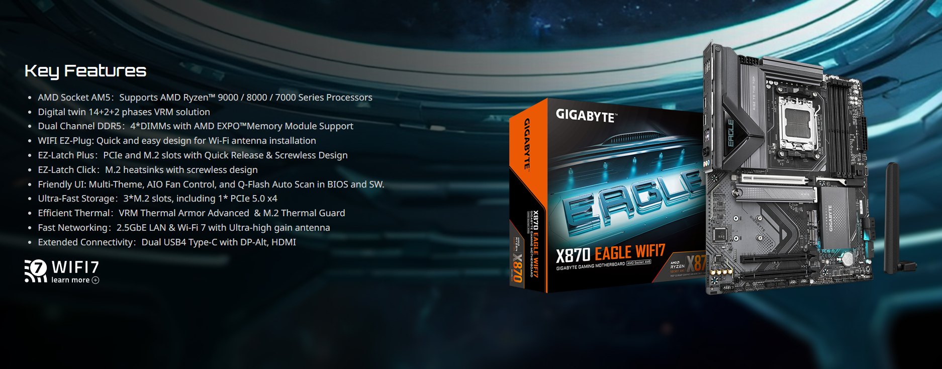 Mainboard Ggiabyte X870 Eagle Wifi 7