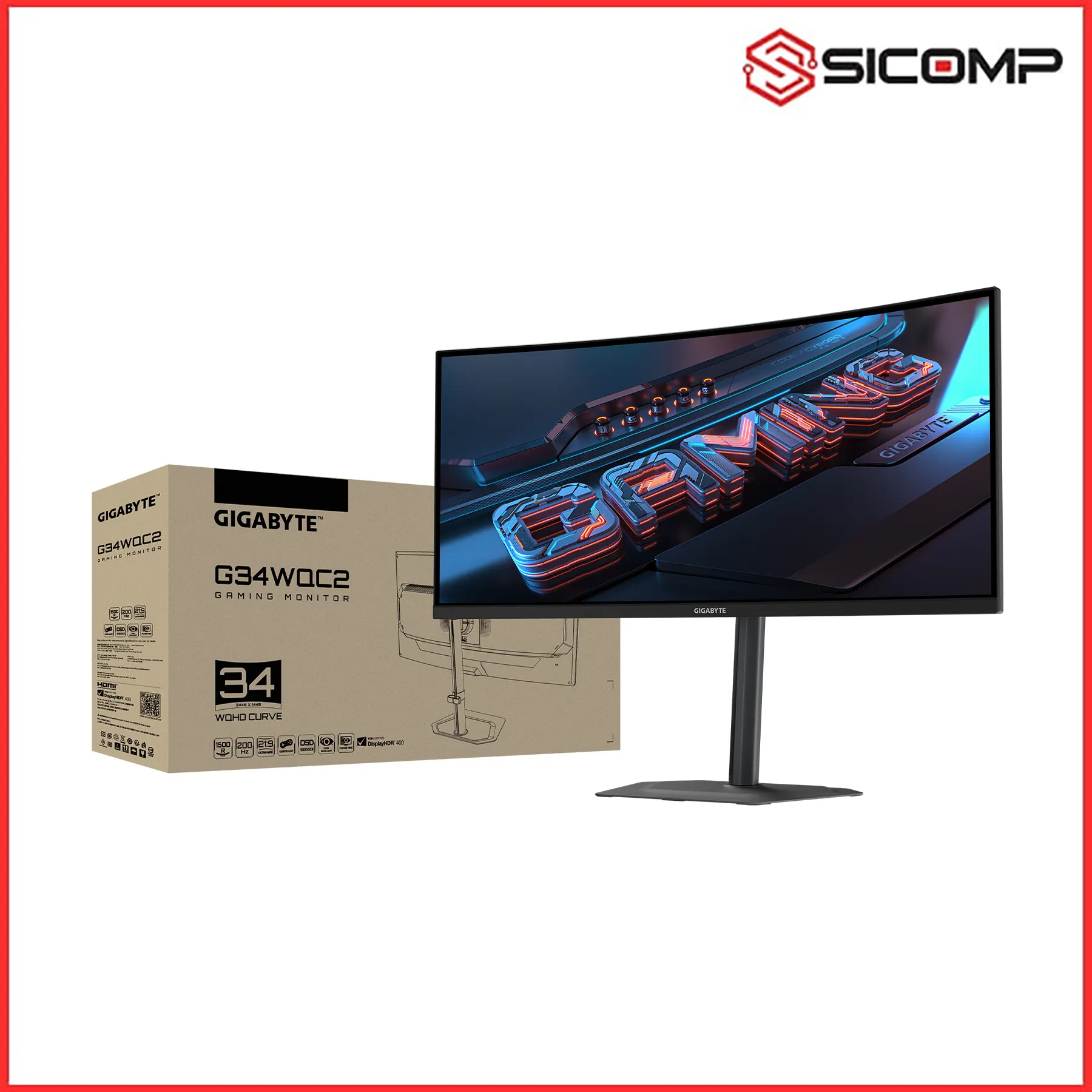 MÀN HÌNH GIGABYTE G34WQC2 (34 INCH / QHD / VA / 200Hz / 1MS), Picture 2