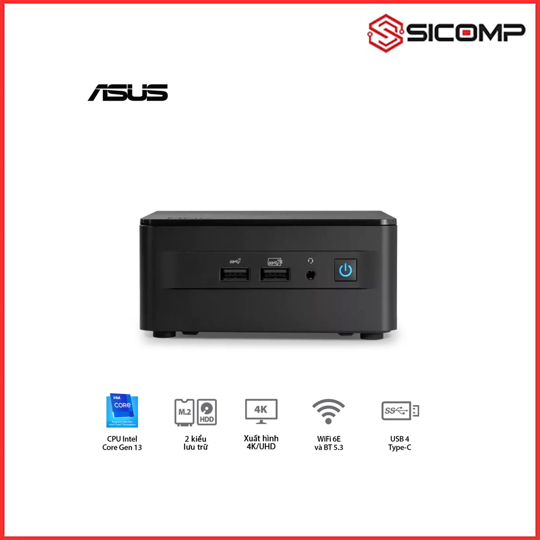 MÁY TÍNH MINI PC NUC 13 PRO TALL NUC13ANHI5 ( I5-1340P / 2 X DDR4-3200 / 3 X NVME, SATA / 2 X HDMI 2.1 / 2 X DP 1.4A / VESA MOUNT ), Picture 2