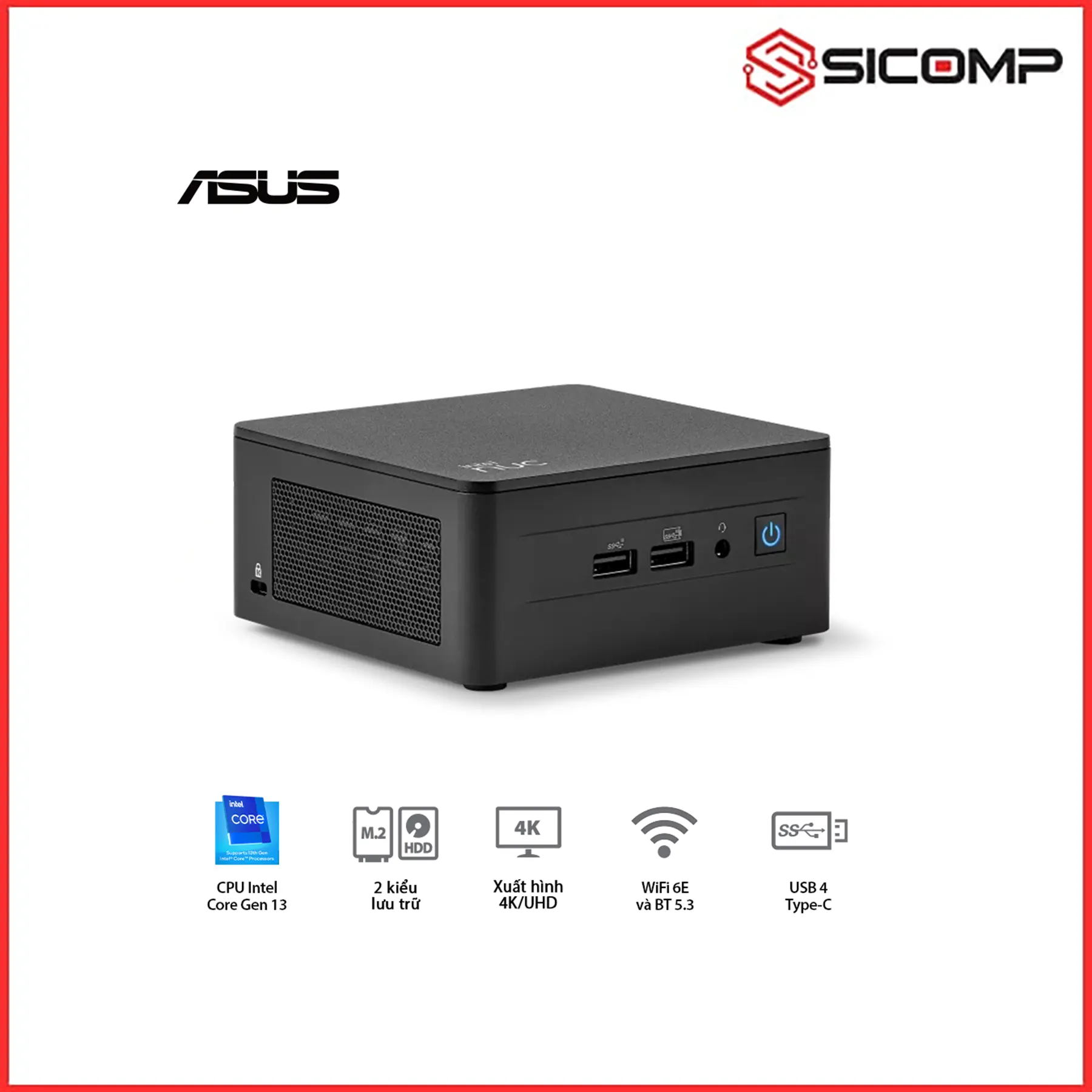 MÁY TÍNH MINI PC NUC 13 PRO TALL NUC13ANHI5 ( I5-1340P / 2 X DDR4-3200 / 3 X NVME, SATA / 2 X HDMI 2.1 / 2 X DP 1.4A / VESA MOUNT ), Picture 3