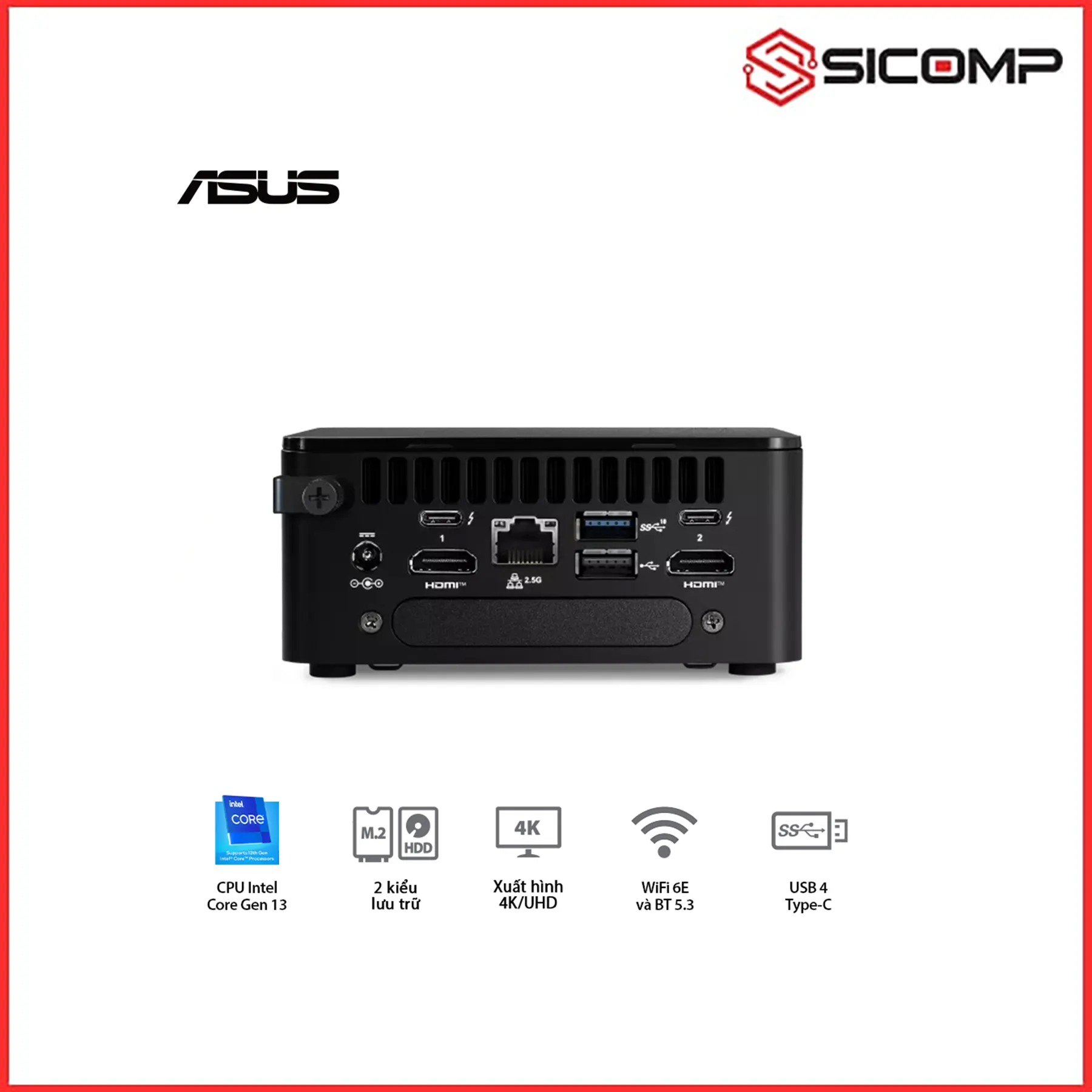 MÁY TÍNH MINI PC NUC 13 PRO TALL NUC13ANHI5 ( I5-1340P / 2 X DDR4-3200 / 3 X NVME, SATA / 2 X HDMI 2.1 / 2 X DP 1.4A / VESA MOUNT ), Picture 5