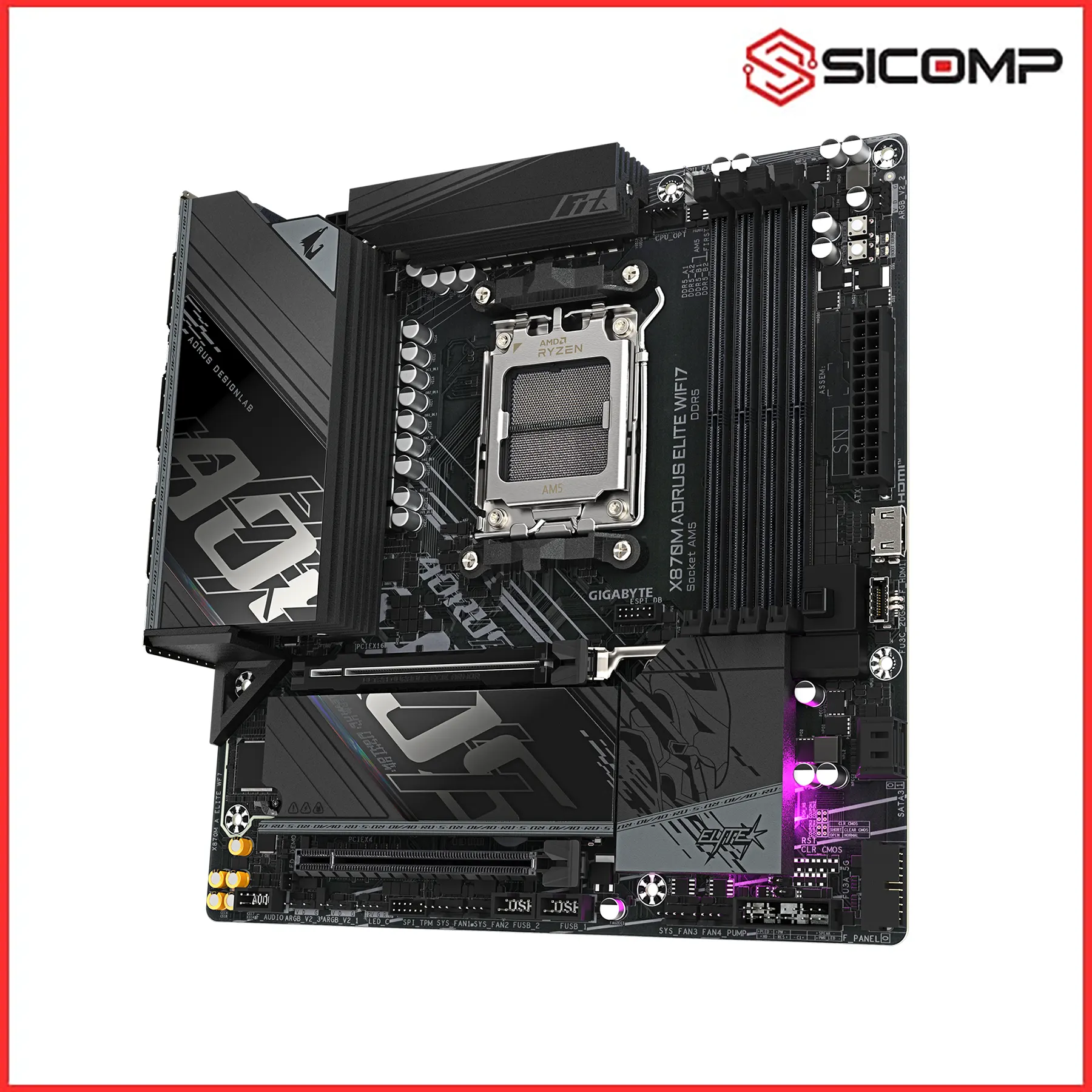 MAINBOARD GIGABYTE X870M AORUS ELITE WIFI 7, Picture 3