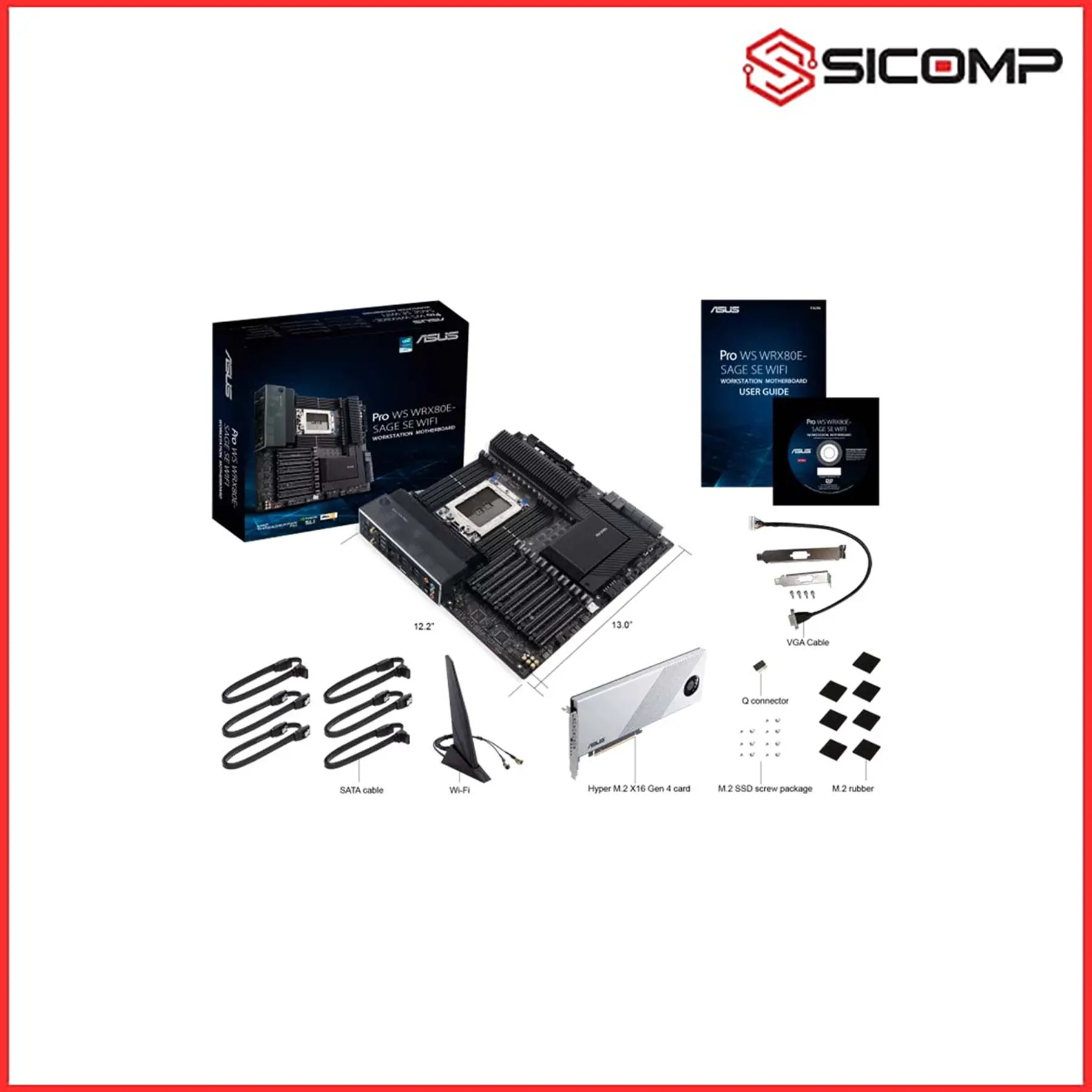 MAINBOARD ASUS PRO WS WRX80E-SAGE SE WIFI LIKE NEW (AMD WRX80, sWRX8, EEB, 8 KHE DDR4), Picture 6