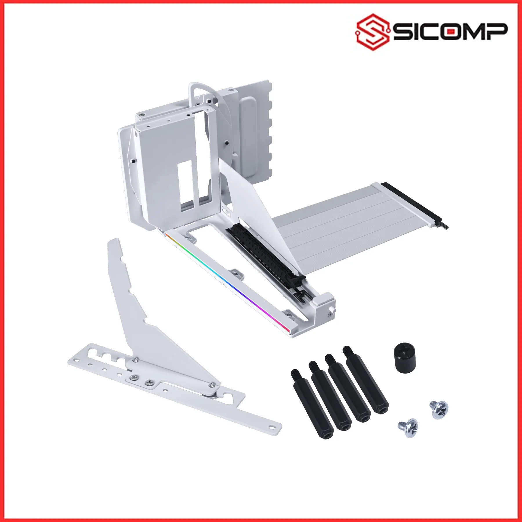 BỘ DỰNG ĐỨNG VGA LIAN LI MULTI DIRECTIONAL VERTICAL GPU BRACKET MÀU TRẮNG KÈM PCIE 5.0, Picture 2
