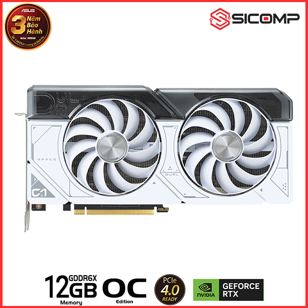 CARD MÀN HÌNH ASUS DUAL GEFORCE RTX 4070 SUPER WHITE OC EDITION 12GB GDDR6X, Picture 2