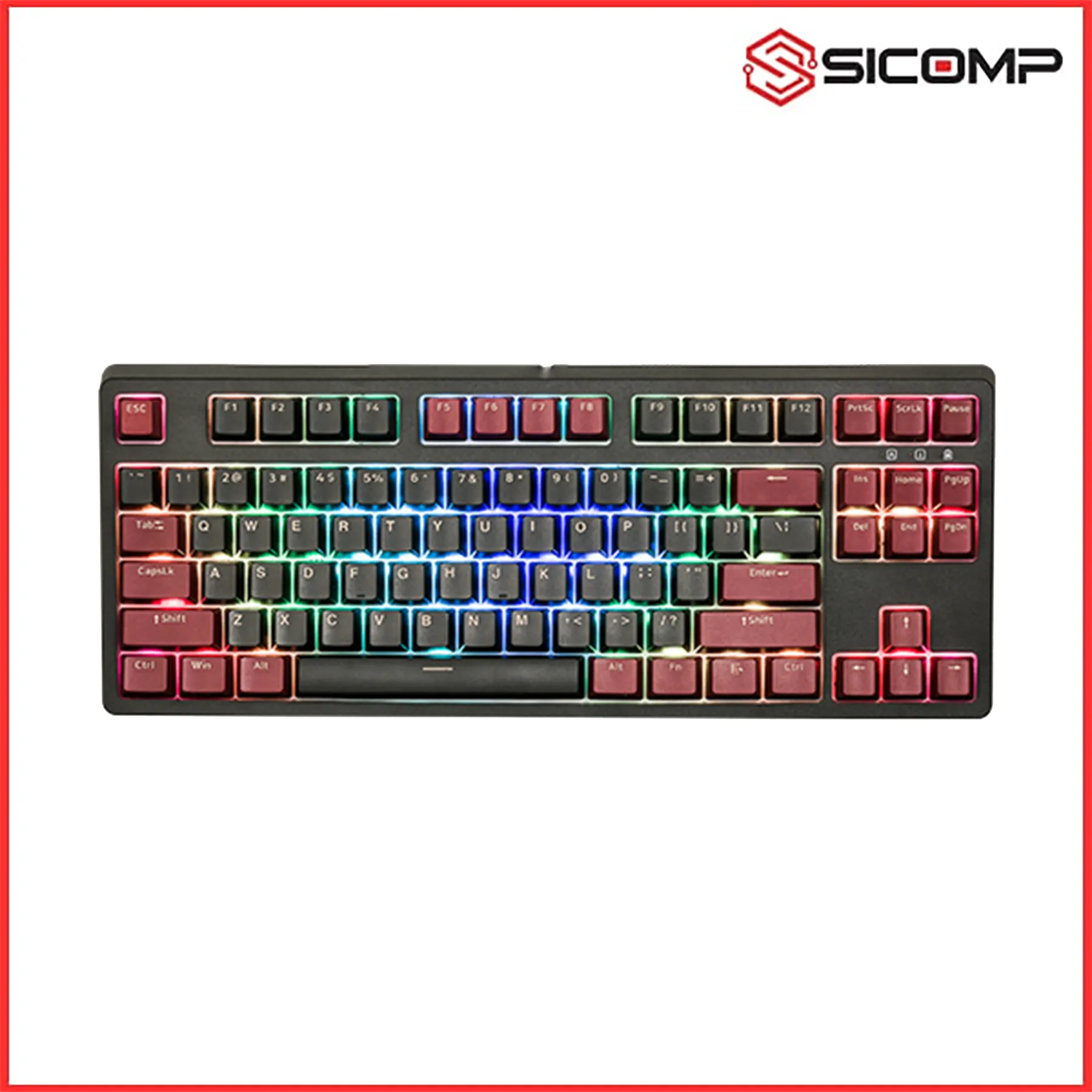 BÀN PHÍM CƠ EDRA EK387 RGB DARK WARRIOR RED SWITCH, Picture 2