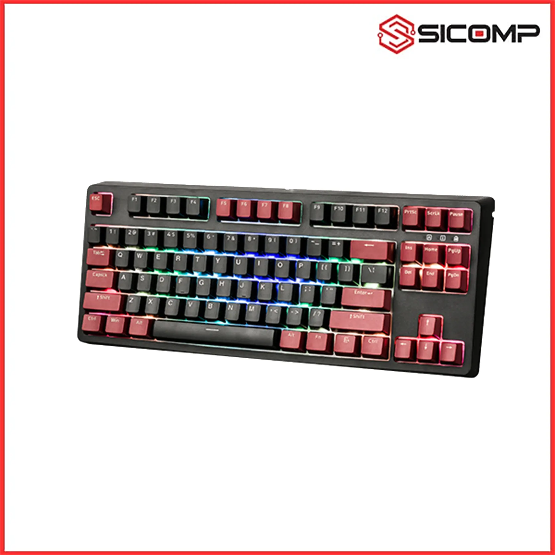 BÀN PHÍM CƠ EDRA EK387 RGB DARK WARRIOR RED SWITCH, Picture 3