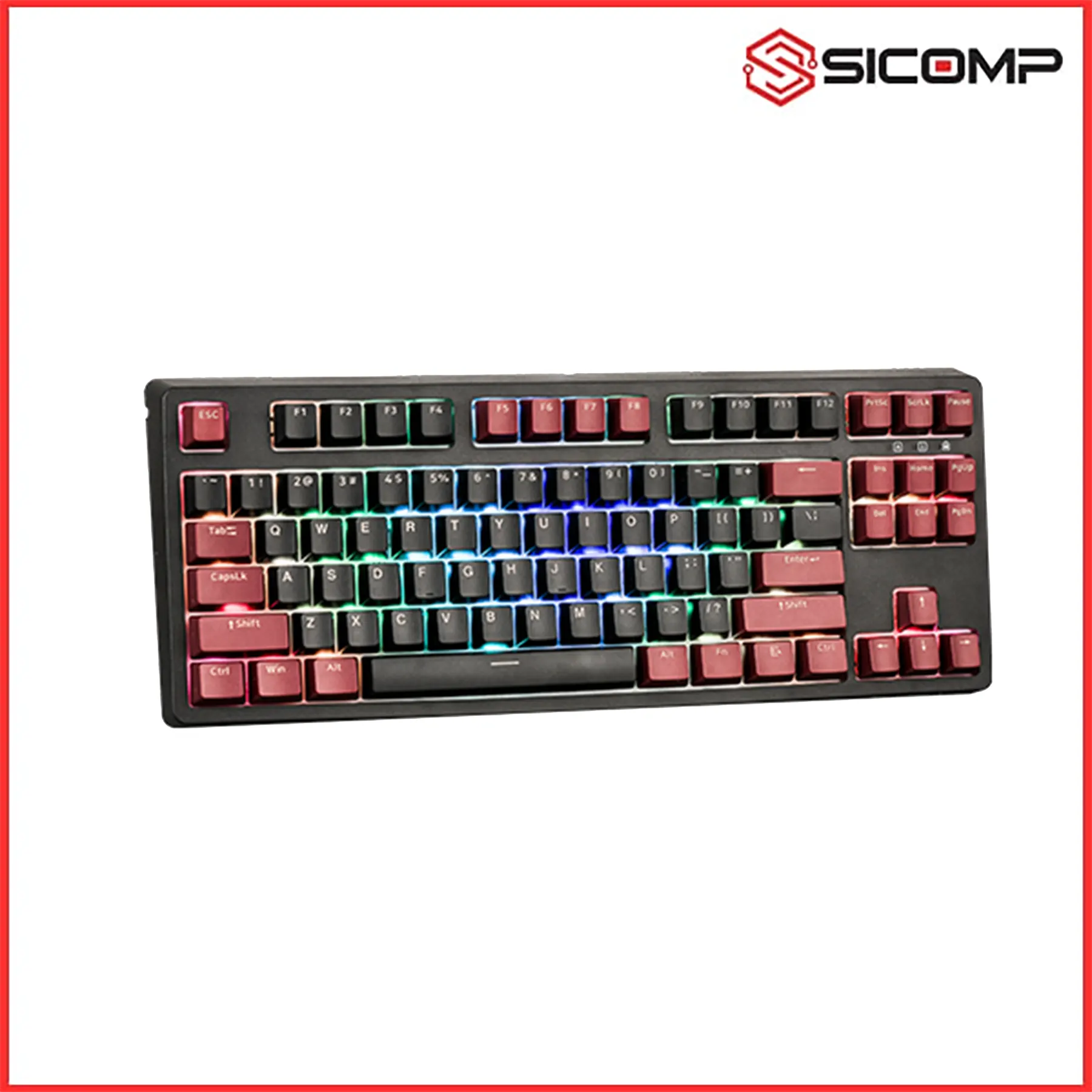 BÀN PHÍM CƠ EDRA EK387 RGB DARK WARRIOR RED SWITCH, Picture 4