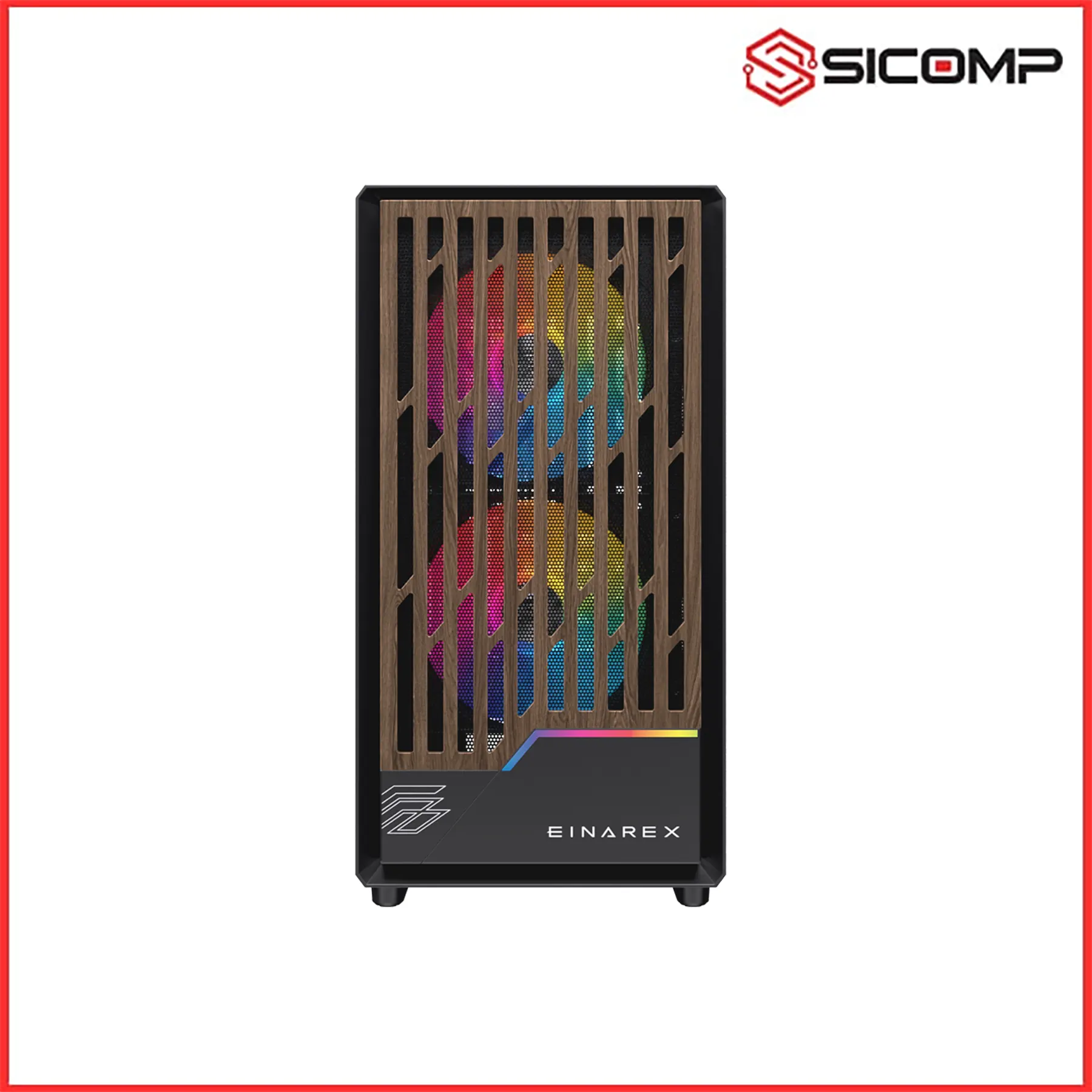 VỎ CASE EINAREX PM400 RGB WHITE (Sẵn 3 fan RGB), Picture 3