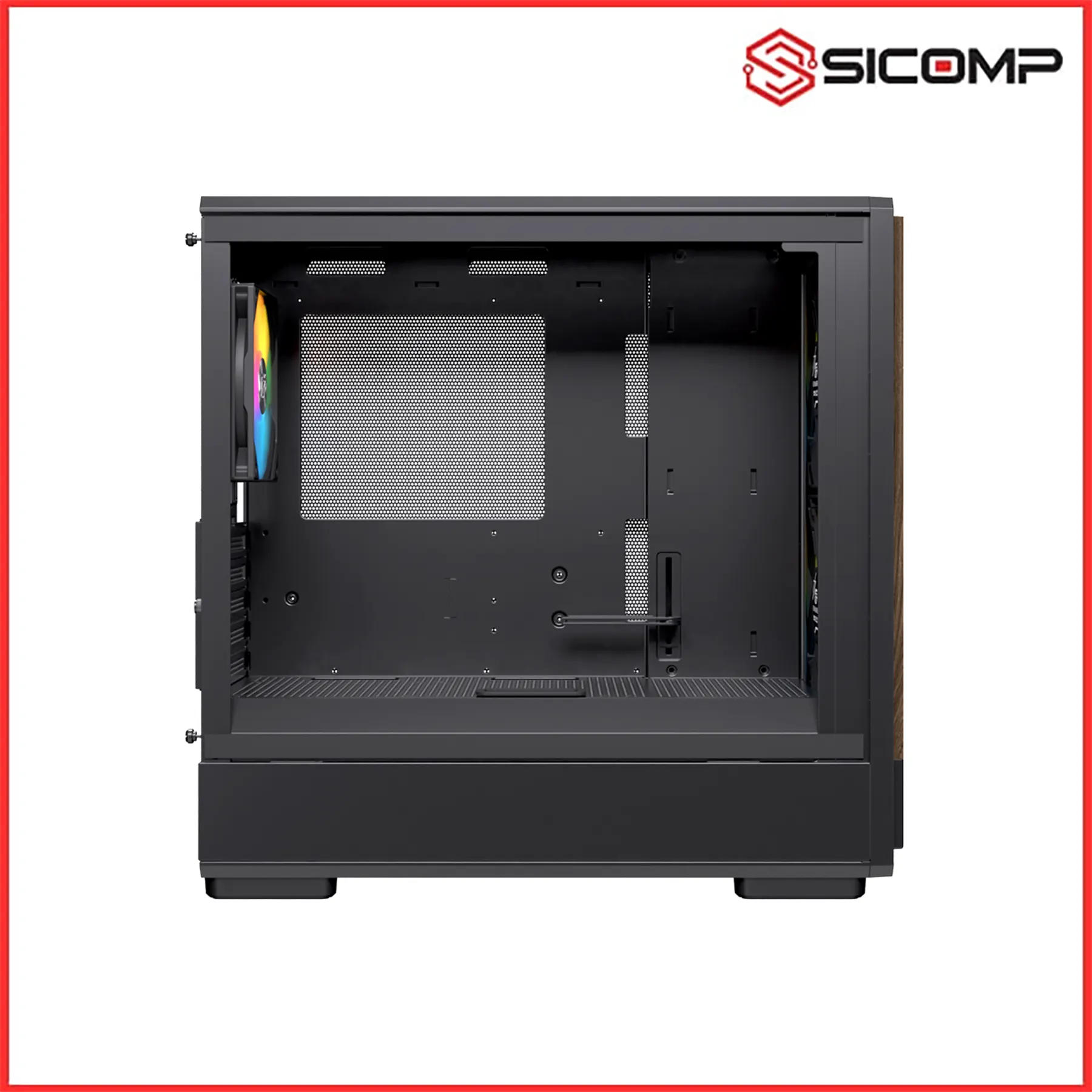 VỎ CASE EINAREX PM400 RGB WHITE (Sẵn 3 fan RGB), Picture 4