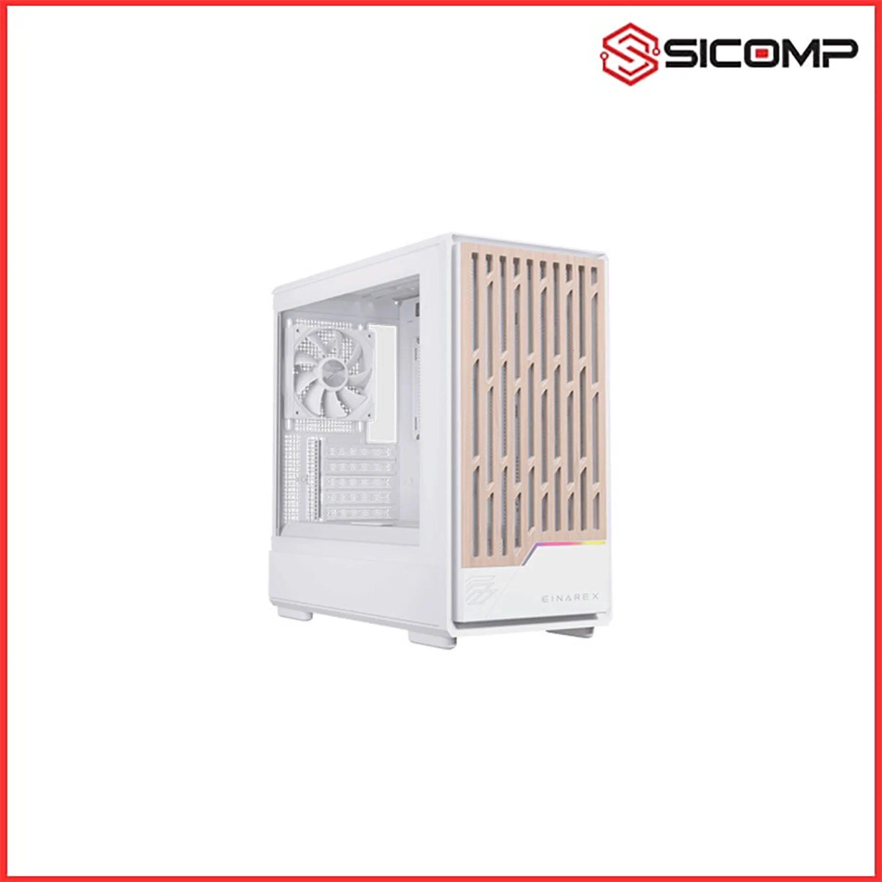 VỎ CASE EINAREX PM400 RGB BLACK (Sẵn 3 fan RGB), Picture 2