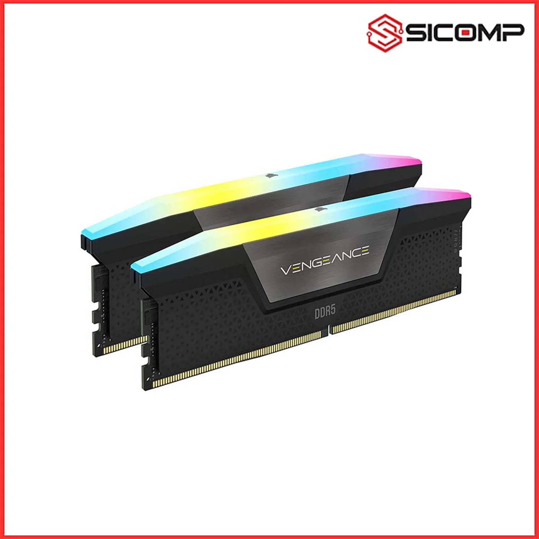 RAM DESKTOP CORSAIR VENGEANCE RGB 64GB (2x32GB) DIMM BLACK HEATSPREADER 1.35V CMH64GX5M2D6000C40, Picture 2
